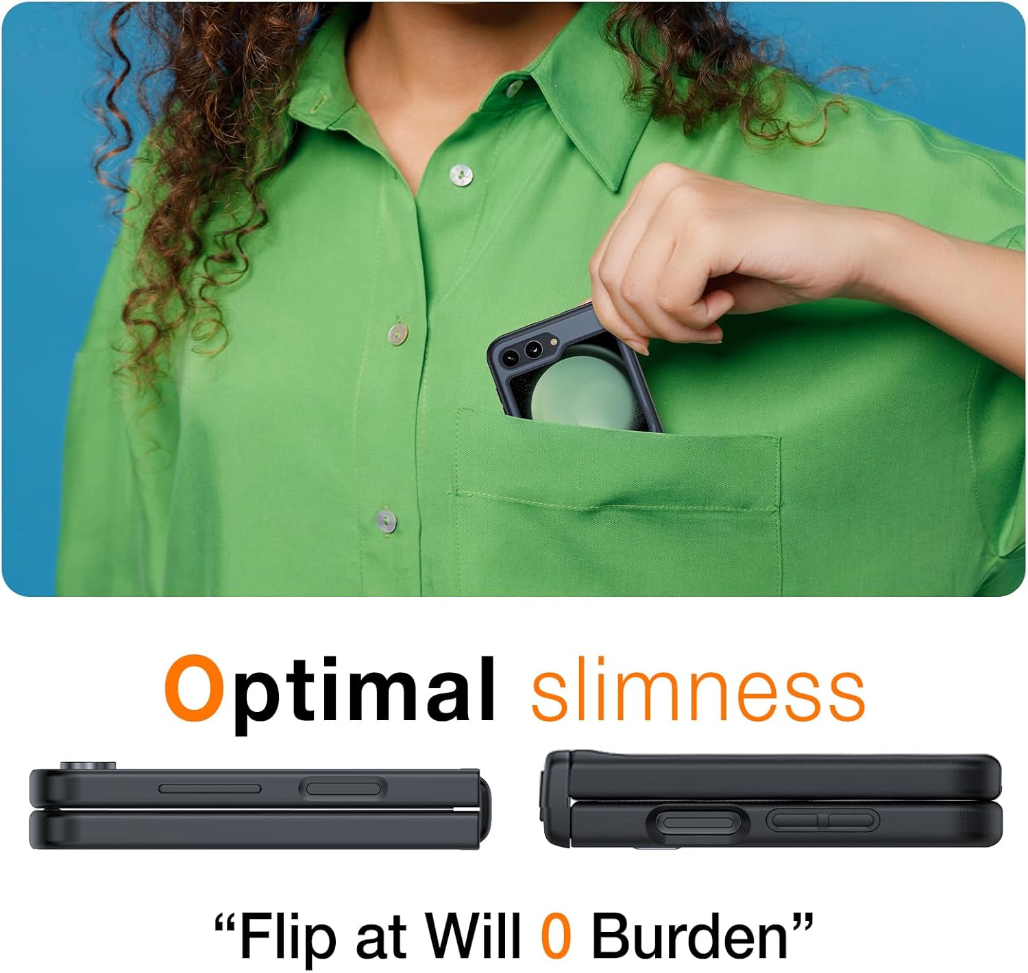 TORRAS Armor Stand – Funda para Samsung Galaxy Z Flip 5 con cubierta de bisagra y soporte integrado, protección contra caídas de grado militar,