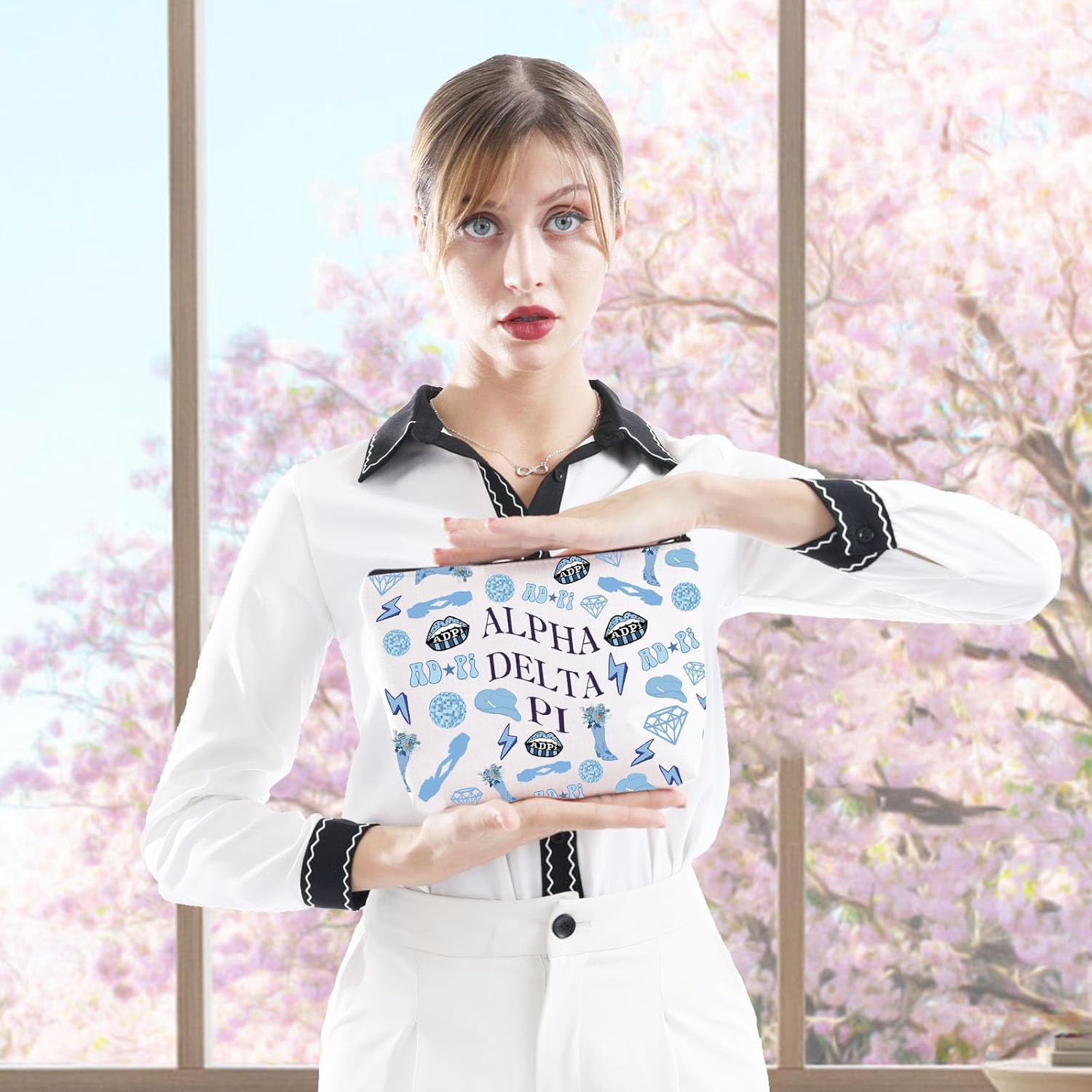AD-PI – Bolsa de maquillaje griega, regalo de hermandad de hermandad, regalo inspirado en la hermandad, regalo para el día de la oferta, bolsa con