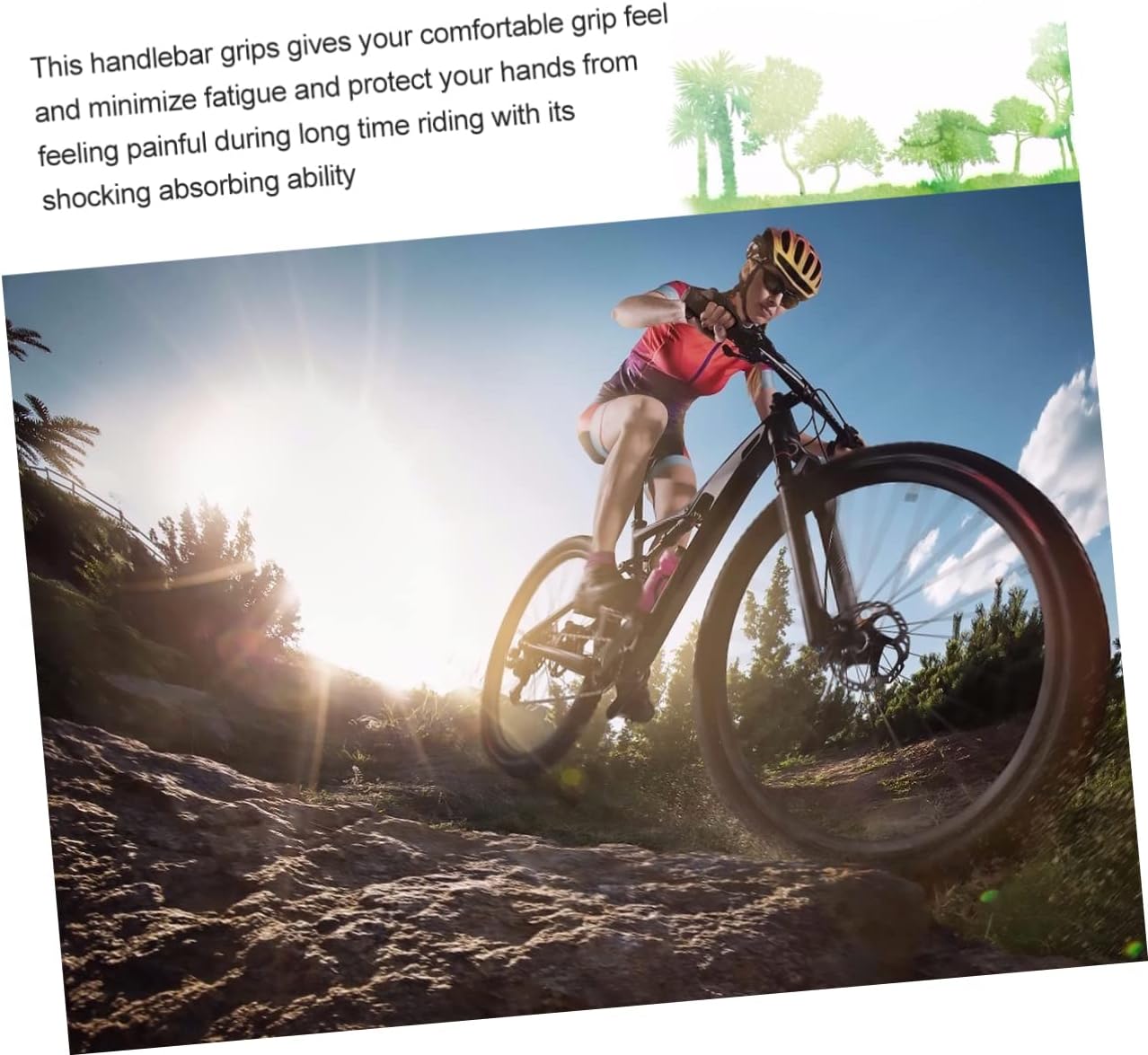 INOOMP 1 par de fundas para manillar de bicicleta, empuñaduras de manillar de bicicleta de montaña, empuñaduras de manillar de bicicleta,