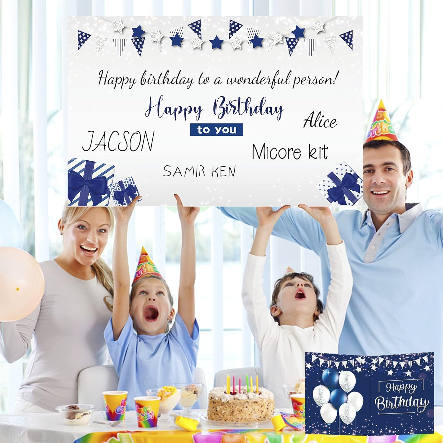 Tarjeta de cumpleaños jumbo con sobre, tarjeta de felicitación extra grande de 22 x 14 pulgadas para mujeres, hombres, jefes, libro de invitados