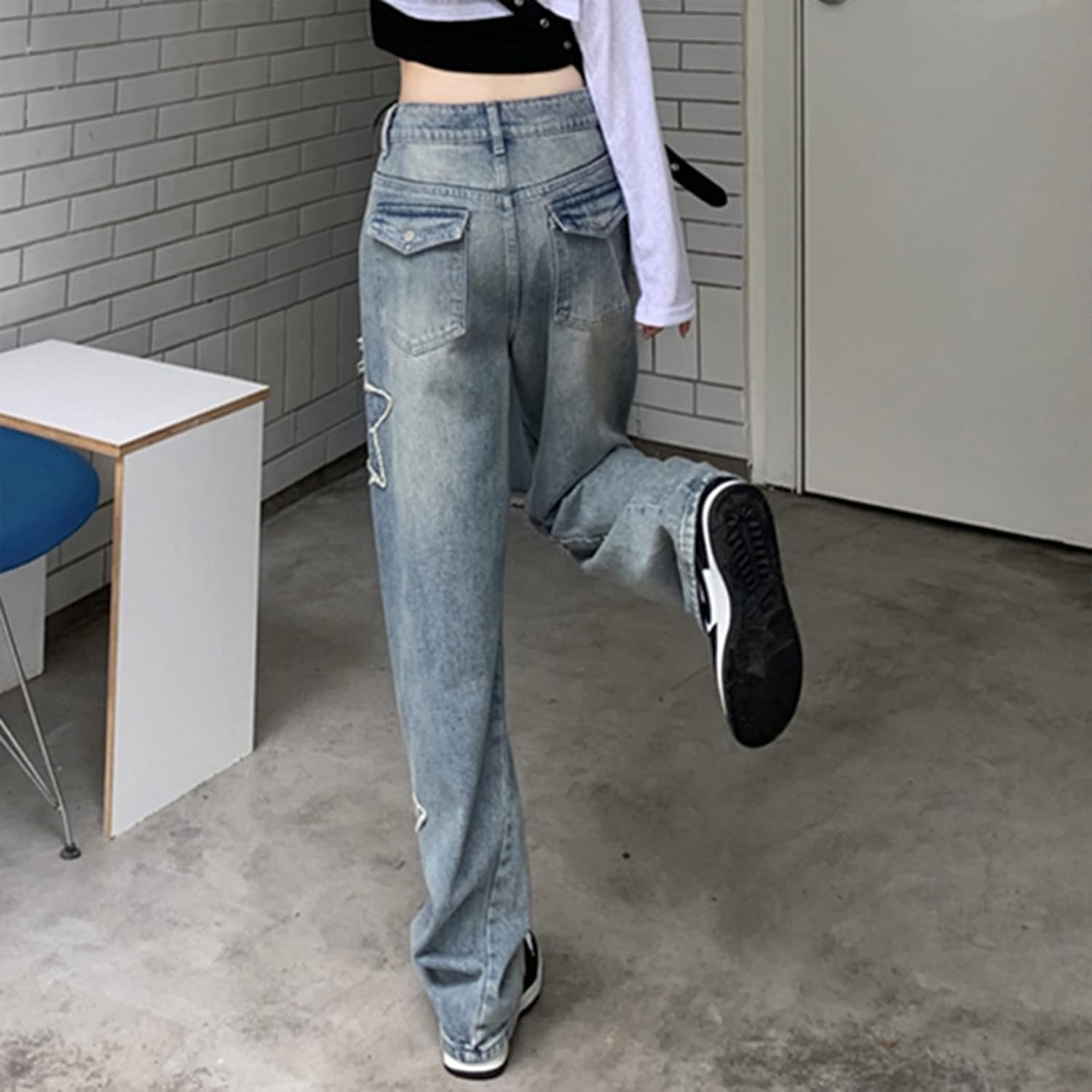 Star Jeans Y2k Jeans Emo Cargo Jeans Womens Cute Jeans for Teens