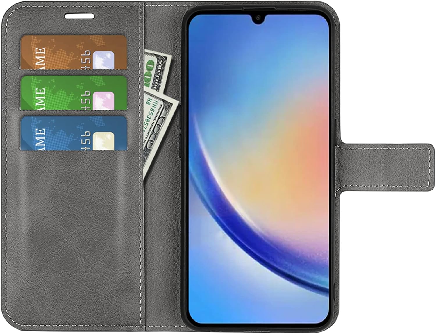 Funda con tapa para Samsung A34 5G Wallet PU Funda protectora magnética para teléfono móvil Samsung Galaxy A34 5G A346M Folio Book Cover con soporte