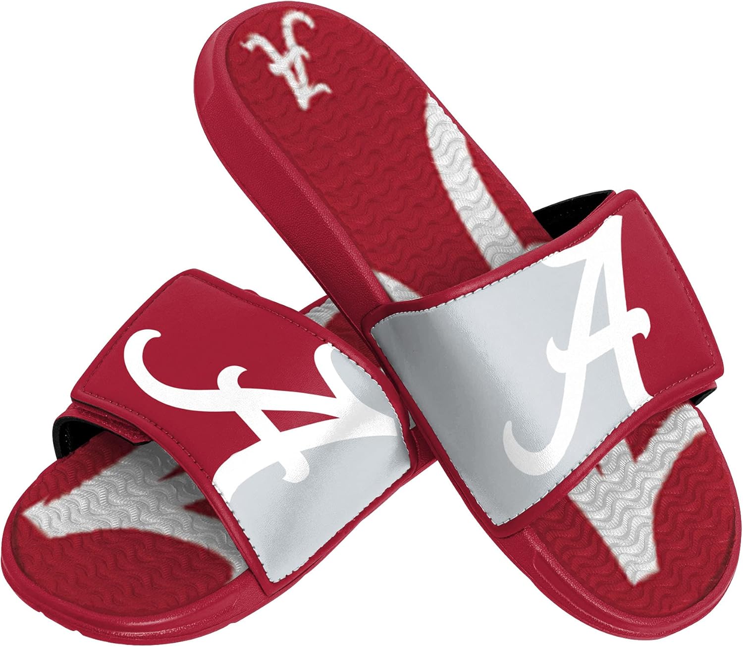 FOCO NCAA Chancletas deportivas de hombre de los Alabama Crimson, chinelas de gel para ducha con logo grande en colores, talla XL (13-14)