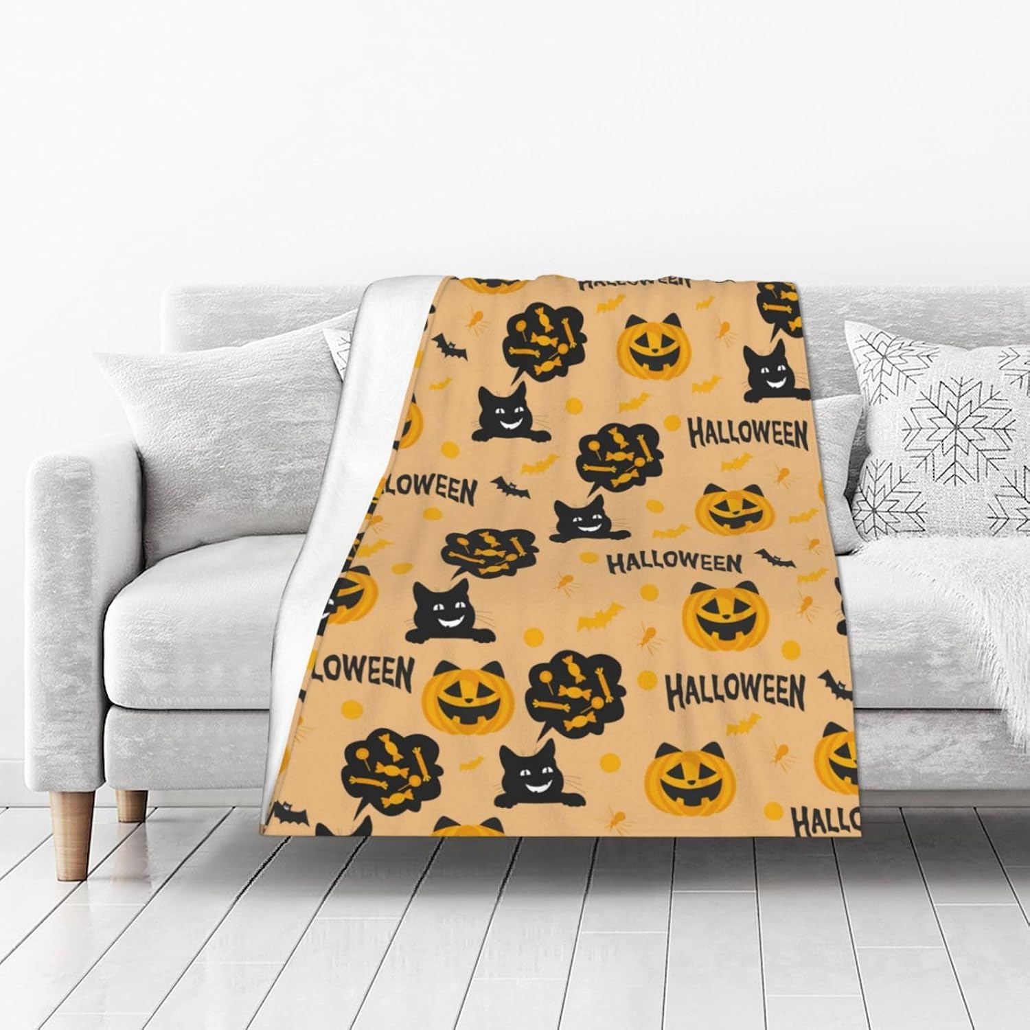 AFHYZY Manta de Halloween para mujer, suave manta de forro polar de verano, lavable, manta ligera de viaje para sofá, cama, sillón durante todas las