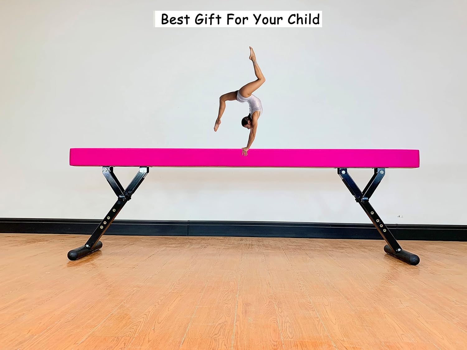 Viga de equilibrio ajustable de 8 pies de altura ajustable para niños y adolescentes de todos los niveles de gimnasia, equipo de gimnasia para