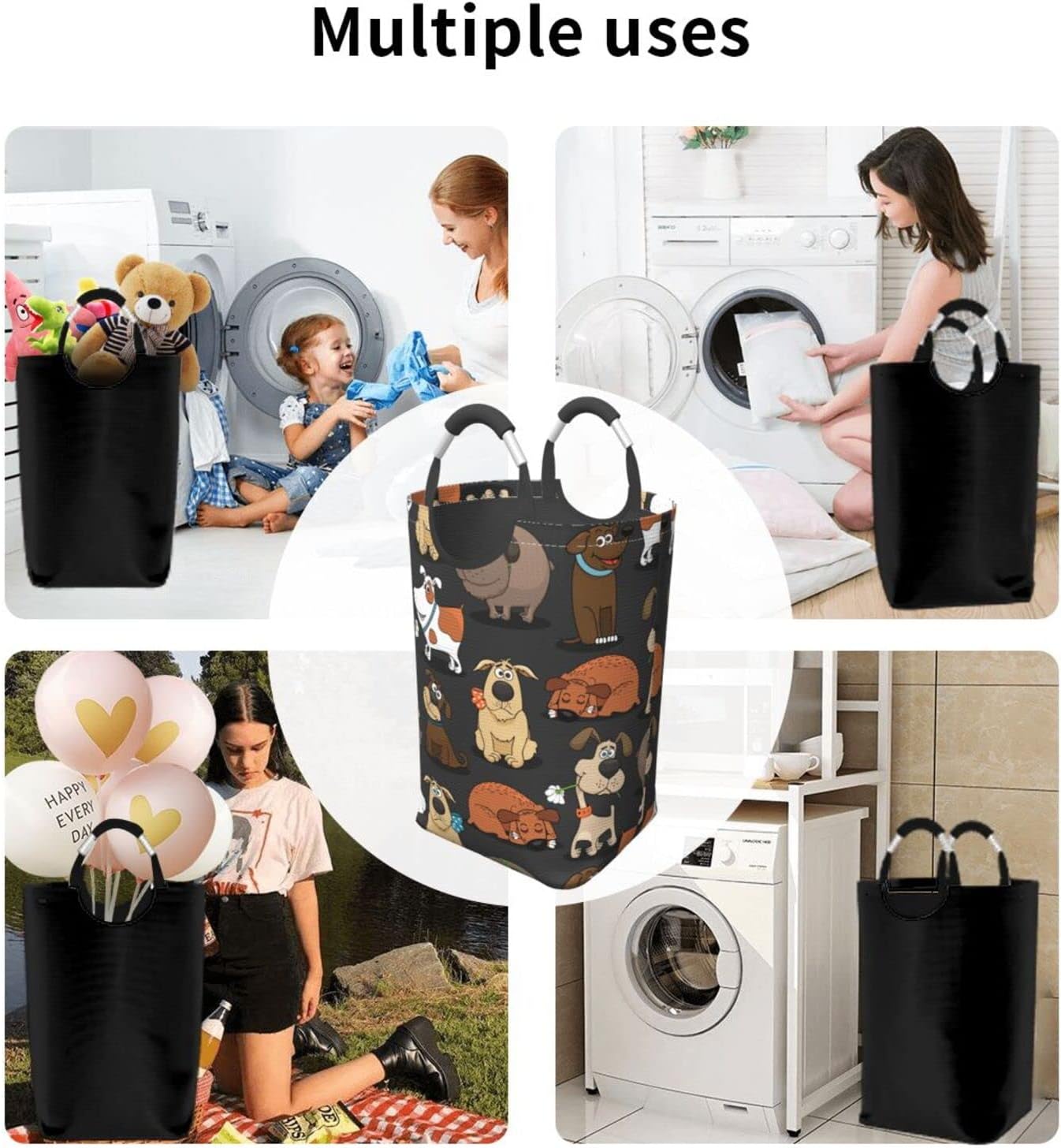 Bukoigo Cesto de ropa sucia grande para perro, impermeable, duradero, cesta de almacenamiento de ropa sucia, bolsa de lavado para mascotas para el