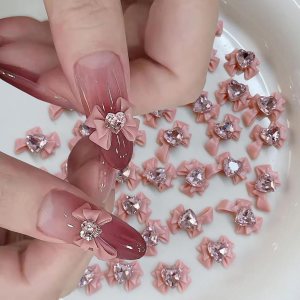 40 piezas de cinta de resina con lazo para uñas, estilo mixto, piezas de joyería de diamantes de imitación 3D, accesorios de decoración de uñas, 40 piezas de cinta de resina con lazo para uñas, estilo mixto, piezas de joyería de diamantes de imitación 3D, accesorios de decoración de uñas,