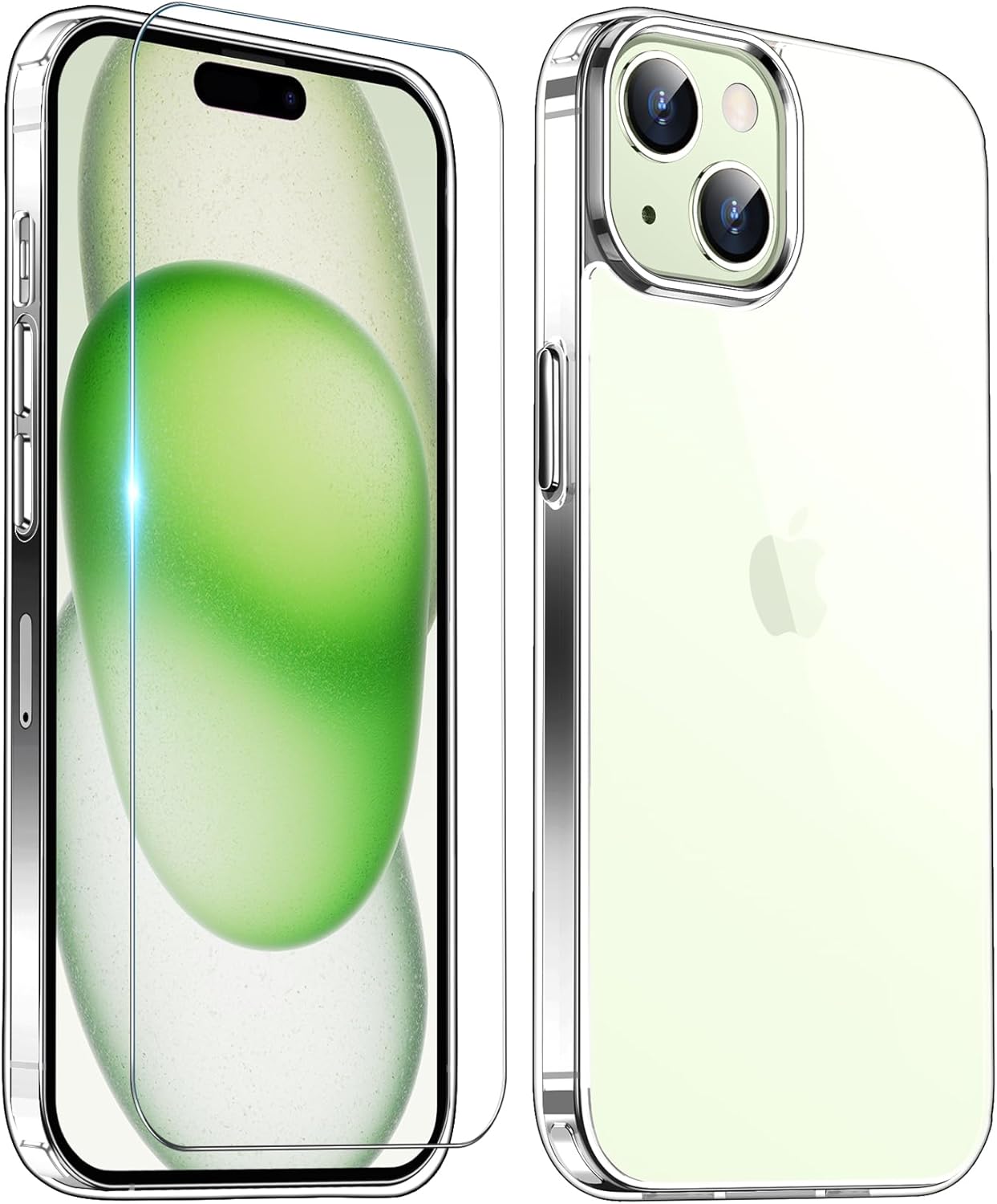 Temdan Funda diseñada para iPhone 15 Plus de 6.7 pulgadas, transparente, no amarillea, ultrafina, protección contra caídas de grado militar, a