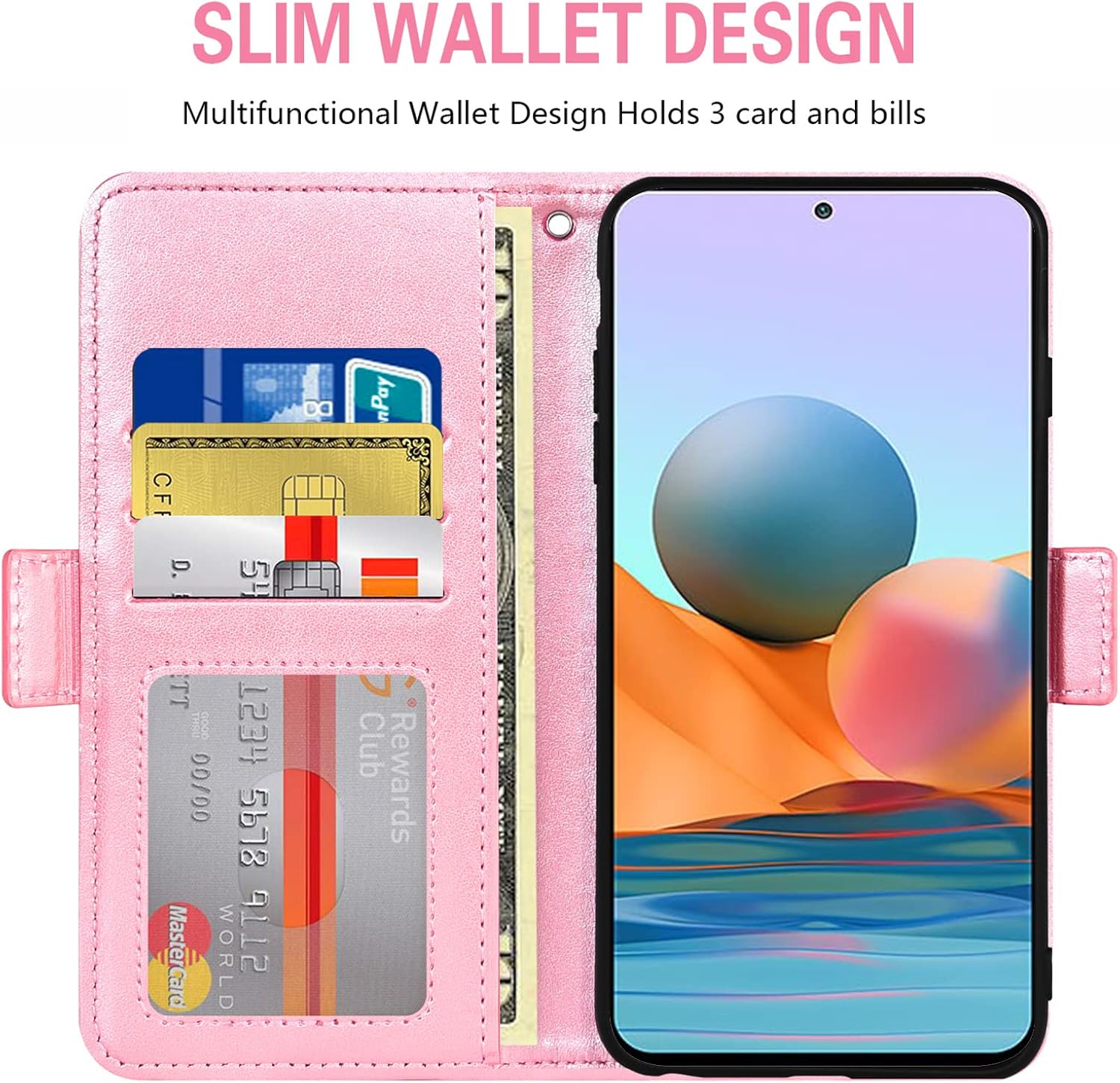 Asuwish Funda compatible con Xiaomi Redmi Note 10 Pro y protector de pantalla de vidrio templado, correa de muñeca con soporte para tarjeta de