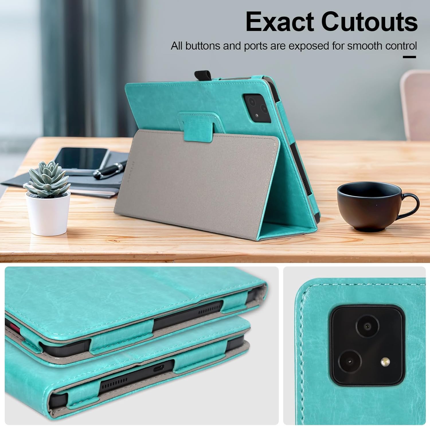 RSAquar Funda para T-Mobile Revvl Tab 5G 2023 lanzada, funda de poliuretano premium con encendido automático, correa de mano y soporte plegable,