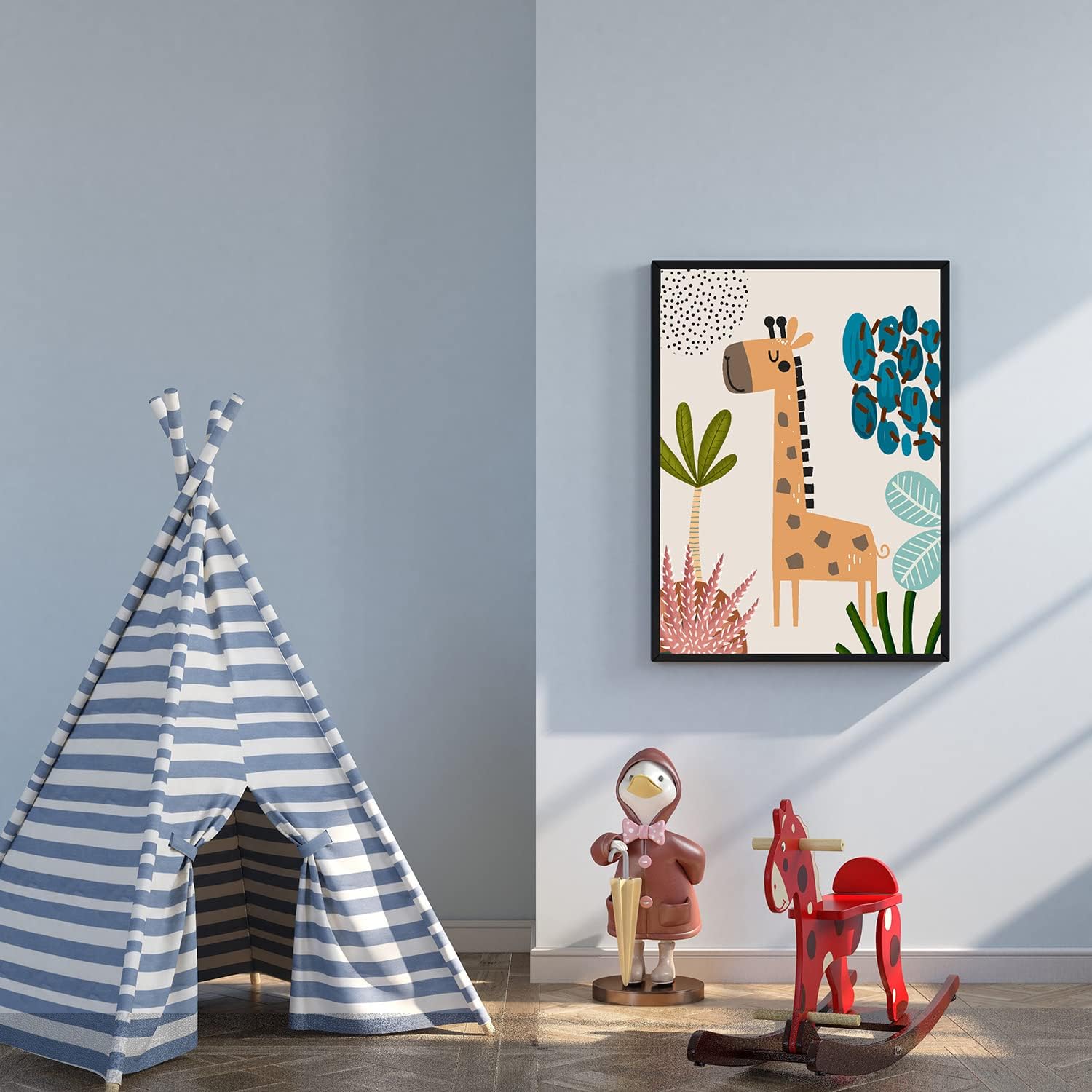 Juego de 3 decoración de pared para guardería, lindos animales, león, mono, jirafa, arte de pared, minimalista, bohemio, póster de safari de selva