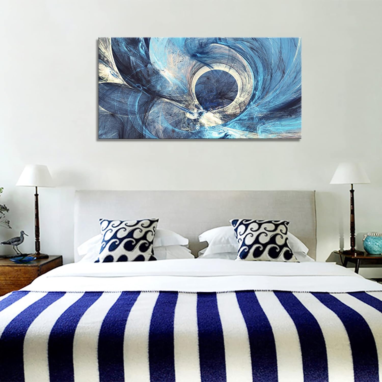 YYYYHPP YP1275 Arte de pared abstracto moderno minimalista abstracto lienzo pintura azul lienzo impresión pintura para decoración de pared