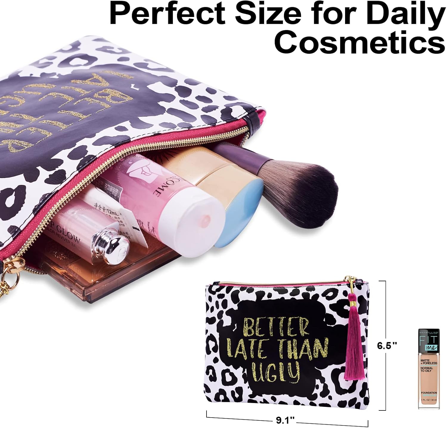 WOOMADA Bolsa de maquillaje grande con cremallera, organizador portátil de cosméticos de viaje para mujeres, regalos y accesorios, organizador de