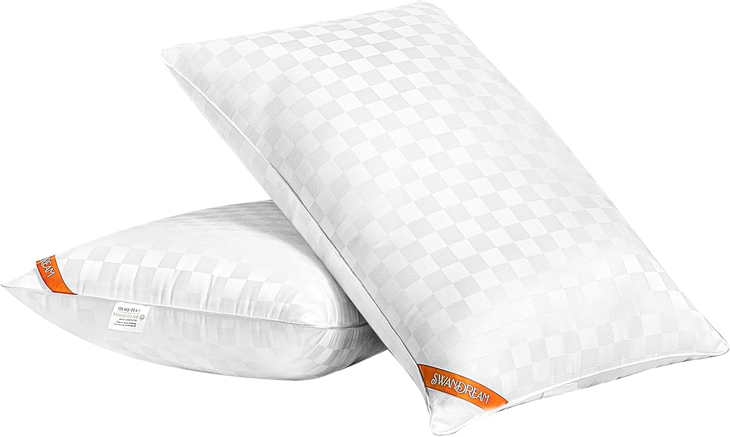 Swandream Juego de 2 almohadas de tamaño King, suaves y agradables al tacto, juego de 2 almohadas alternativas de plumón para dormir, almohada