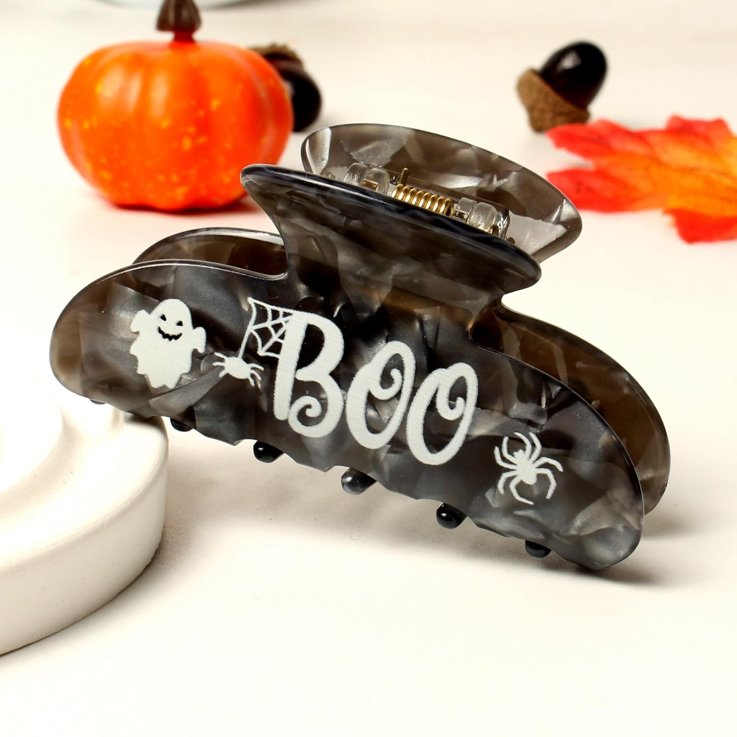 Pinzas para el cabello de Halloween, pinzas para el cabello de telaraña, accesorios para el cabello de Halloween, pinzas para el cabello blanco y