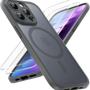 TOCOL Funda magnética 3 en 1 para iPhone 15 Pro, mejorada protección completa de cámara con 2 protectores de pantalla, compatible con MagSafe, TOCOL Funda magnética 3 en 1 para iPhone 15 Pro, mejorada protección completa de cámara con 2 protectores de pantalla, compatible con MagSafe,