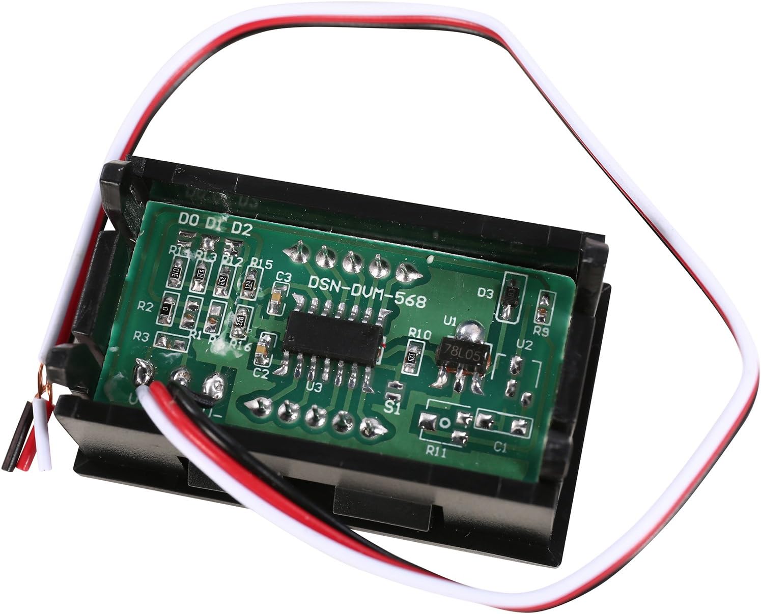 MATEE Voltímetro digital de 3 hilos DC 0.00-30.0V con pantalla LED verde y protección de polaridad inversa