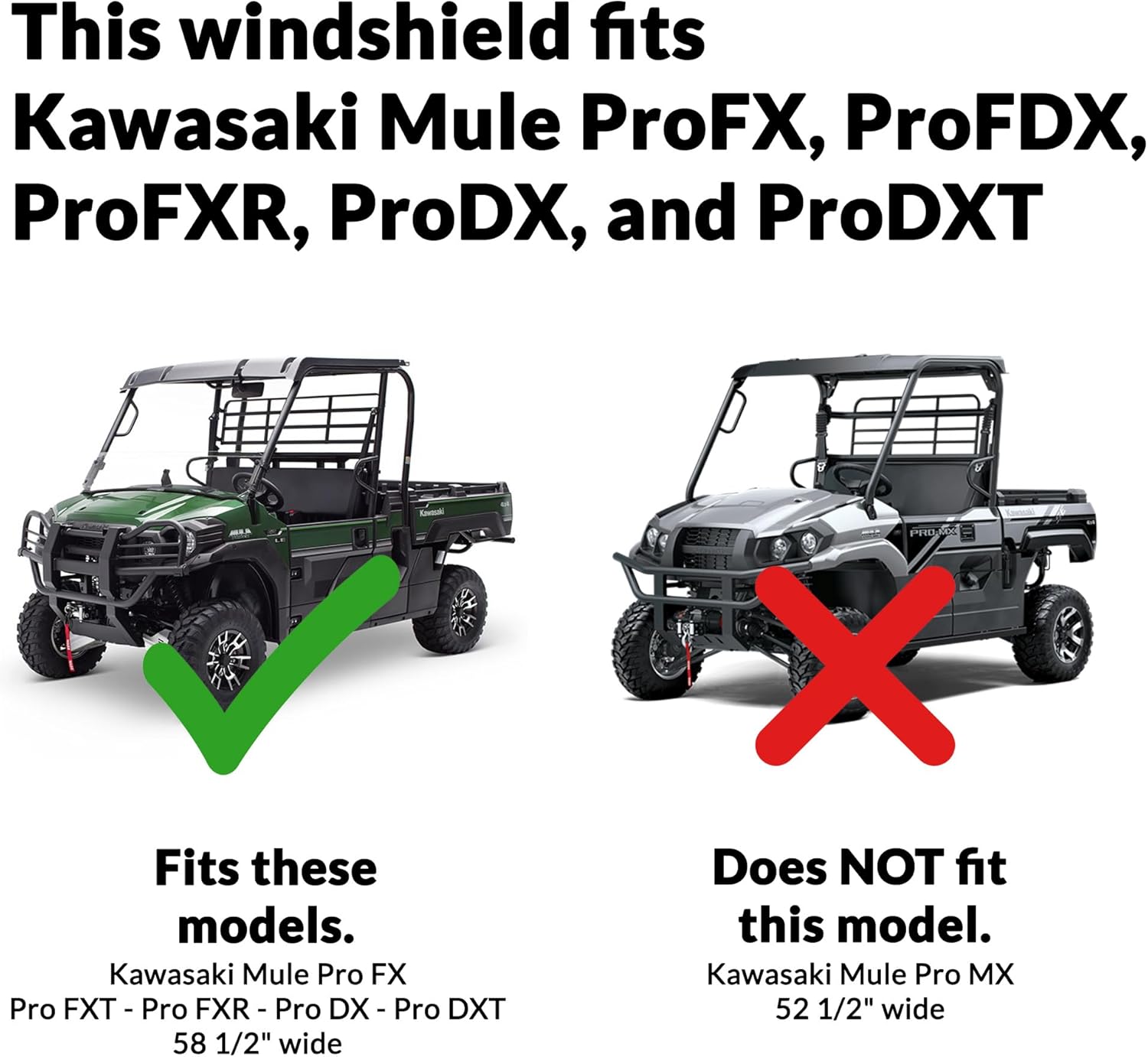 Kawasaki, Mule Pro Series (2015 & posteriores), techo y parabrisas plegable y protector de viento, lo último en versatilidad, resistente contra