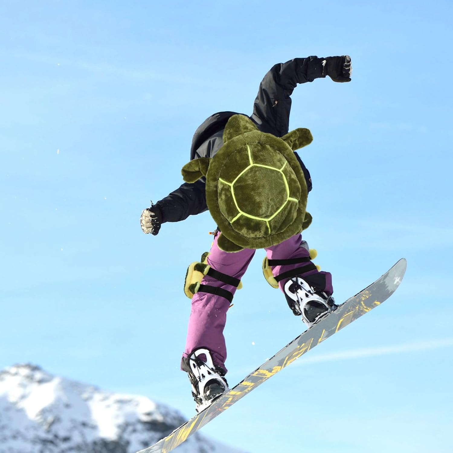 Juego de 10 piezas de equipo de protección para esquí de tortuga, rodilleras, coderas para snowboard, cojín de tortuga 3D para adultos, esquí,