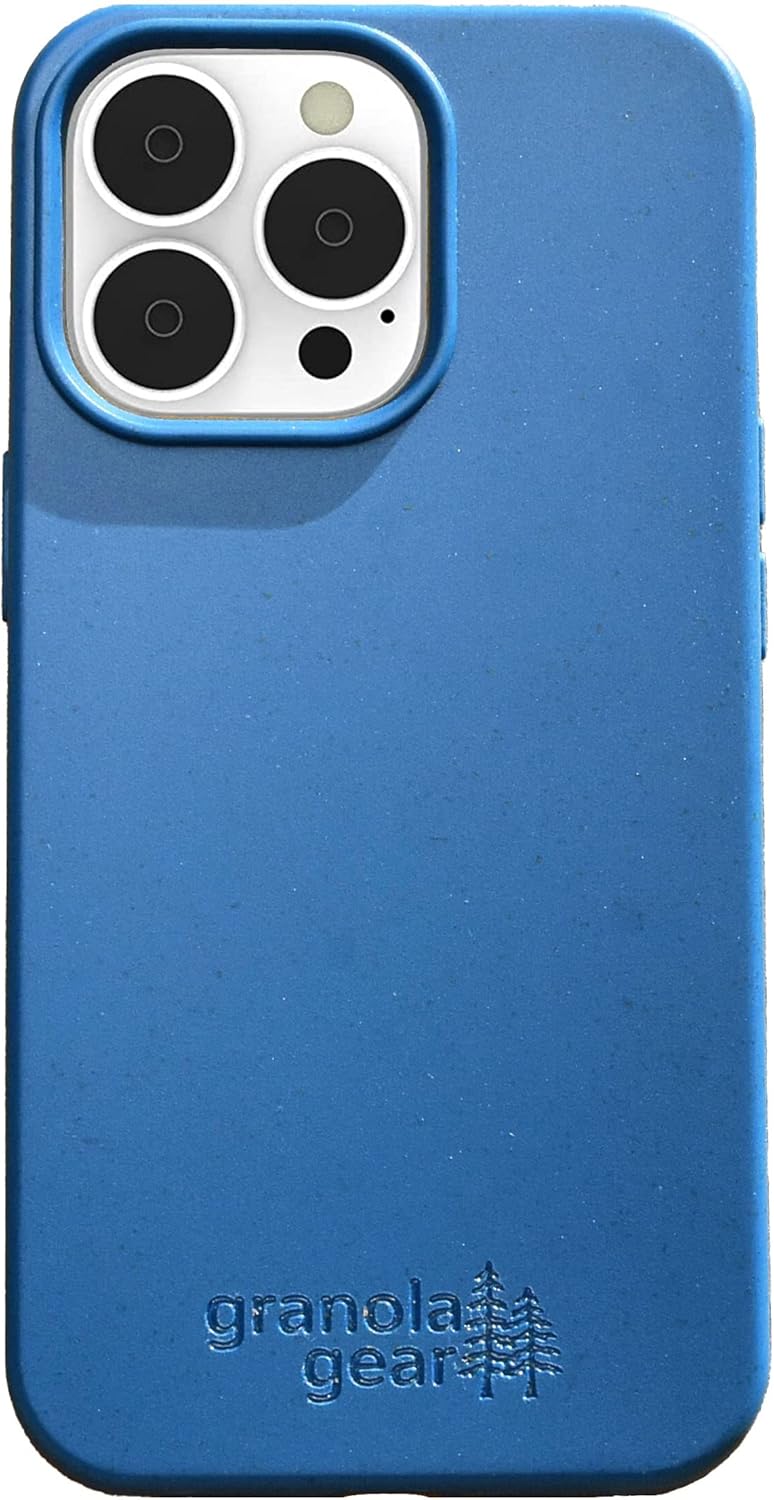 Funda ecológica para iPhone 15 Pro – Biodegradable, compostable, sin plástico, hecha de plantas – Azul Pacífico