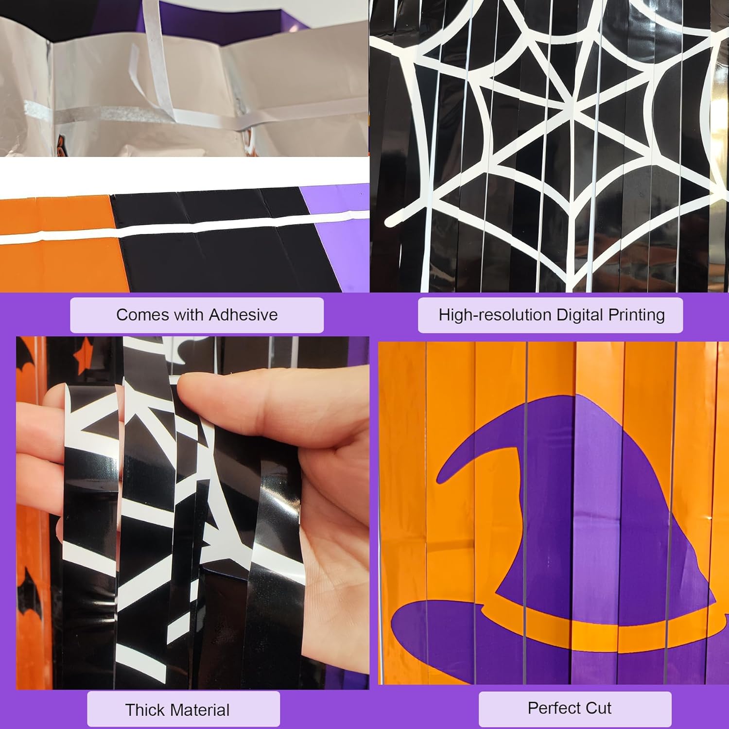Cortinas de flecos de aluminio de Halloween