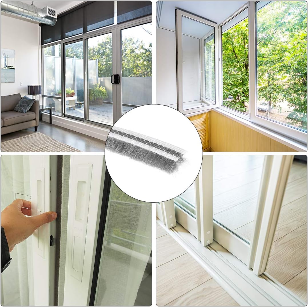 uxcell Cepillo para la intemperie, 49.2ft49.2 pies, ranura para tarjetas, cepillo elástico para ventana de puerta, 0.236 x 0.315inWxH