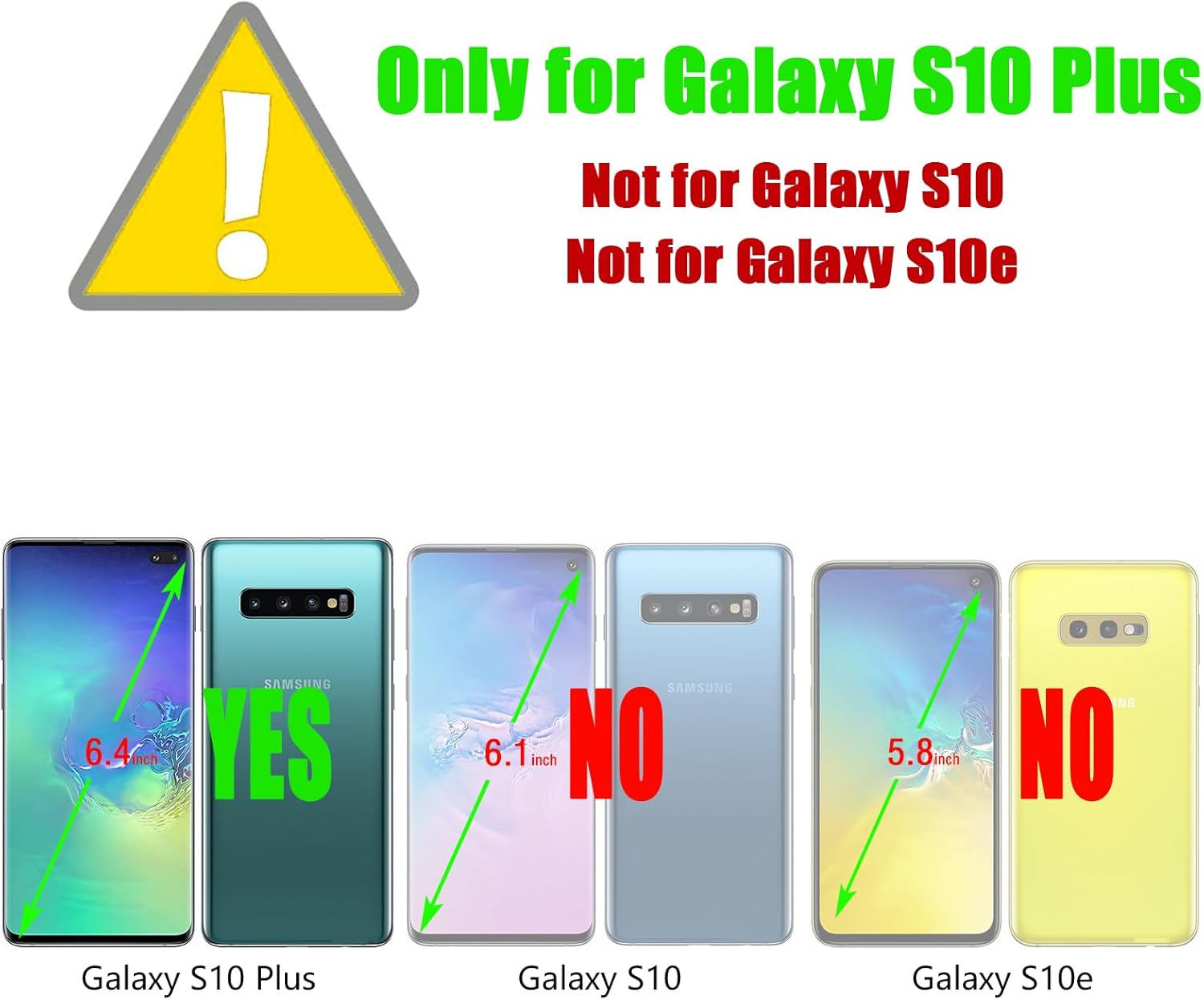 ZZXX Funda tipo cartera para Samsung Galaxy S10 Plus con bloqueo RFID, soporte de ranura para tarjetas, funda protectora de cuero magnético fuerte