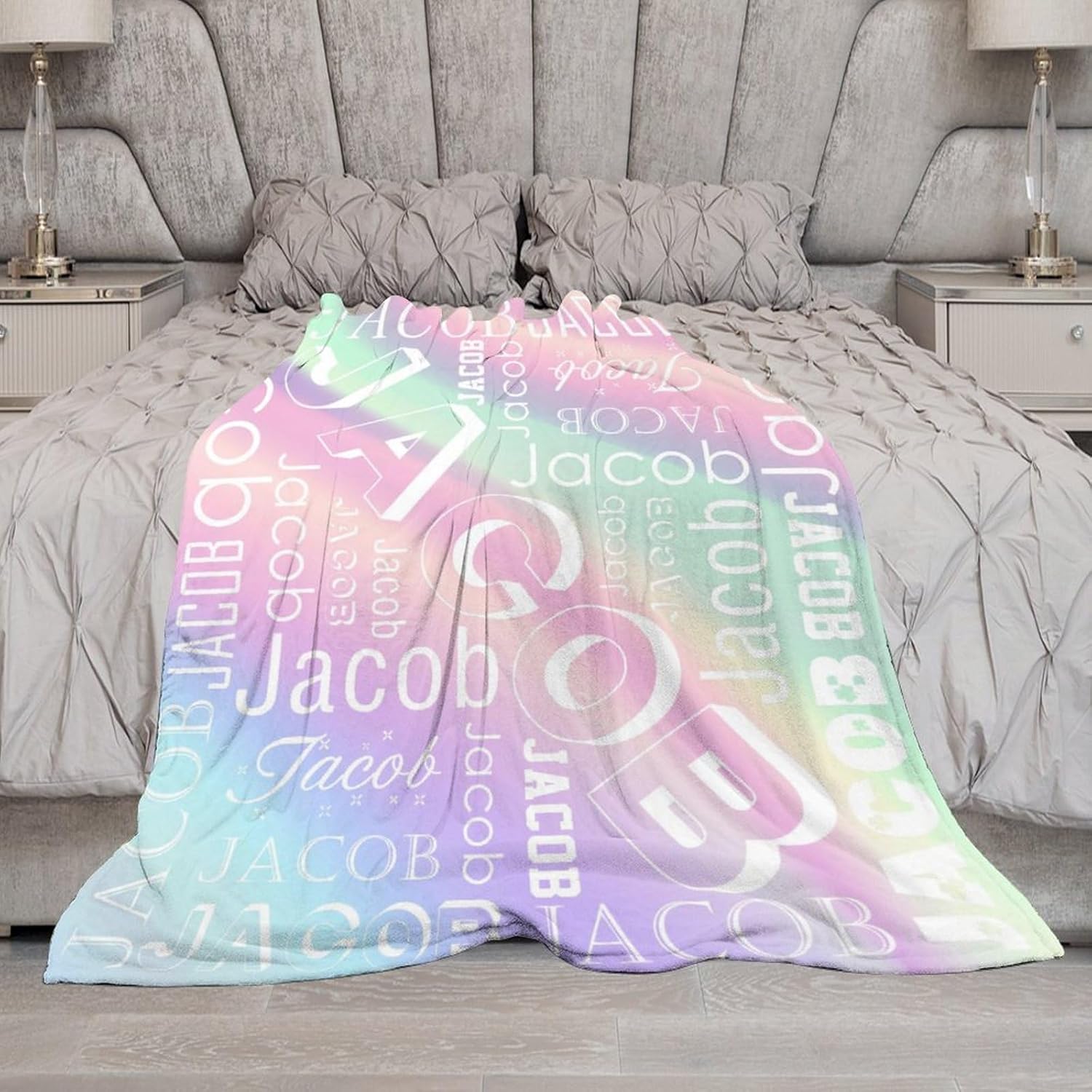 Oplamigy Manta personalizada con nombre para adultos y niños, mantas de bebé personalizadas para niños y niñas, manta personalizada con nombre,