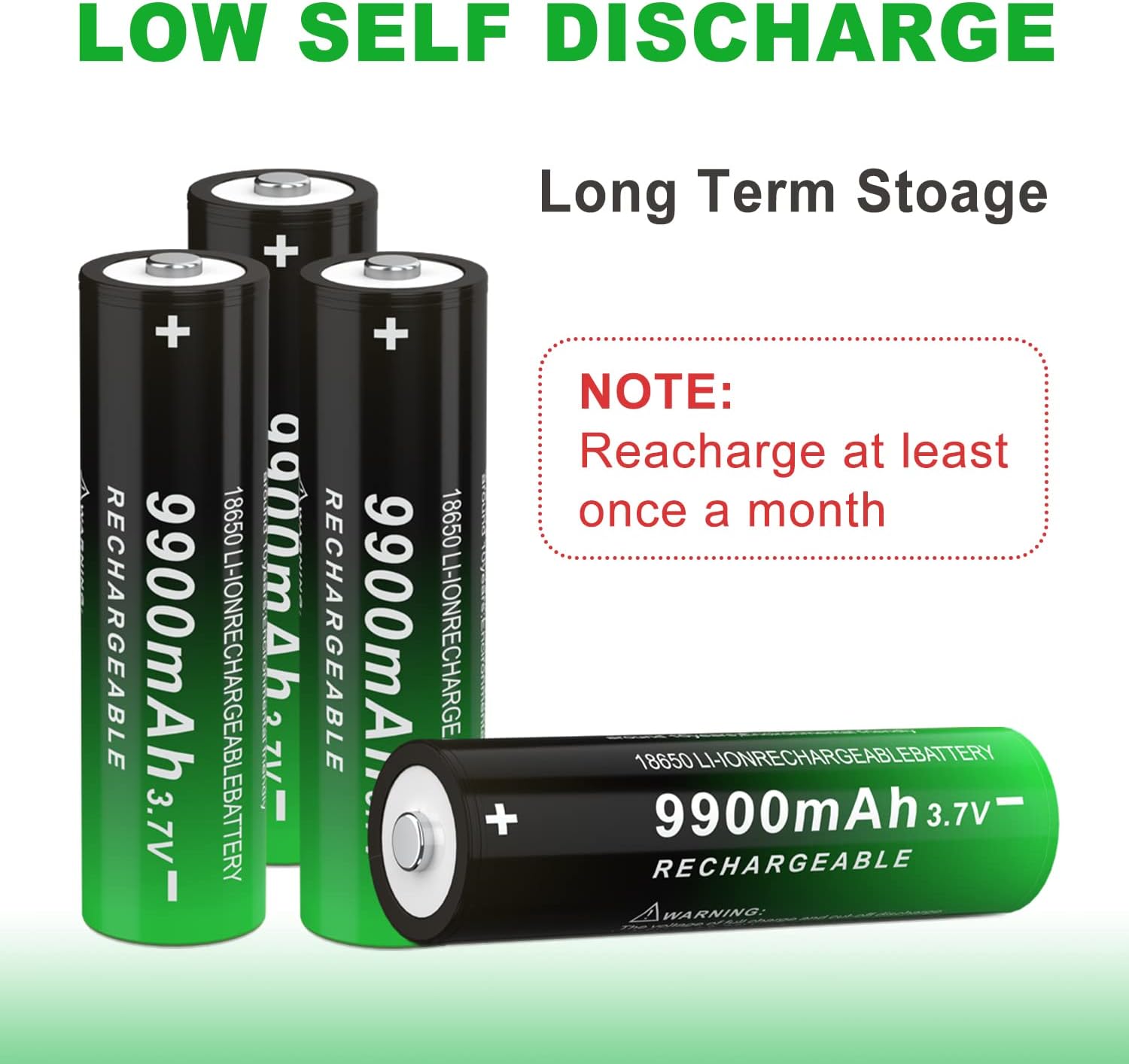 Batería recargable 18650 de 3,7 voltios 9900mAh 18650 batería con botón superior de iones de litio para linterna, faro, paquete de 2