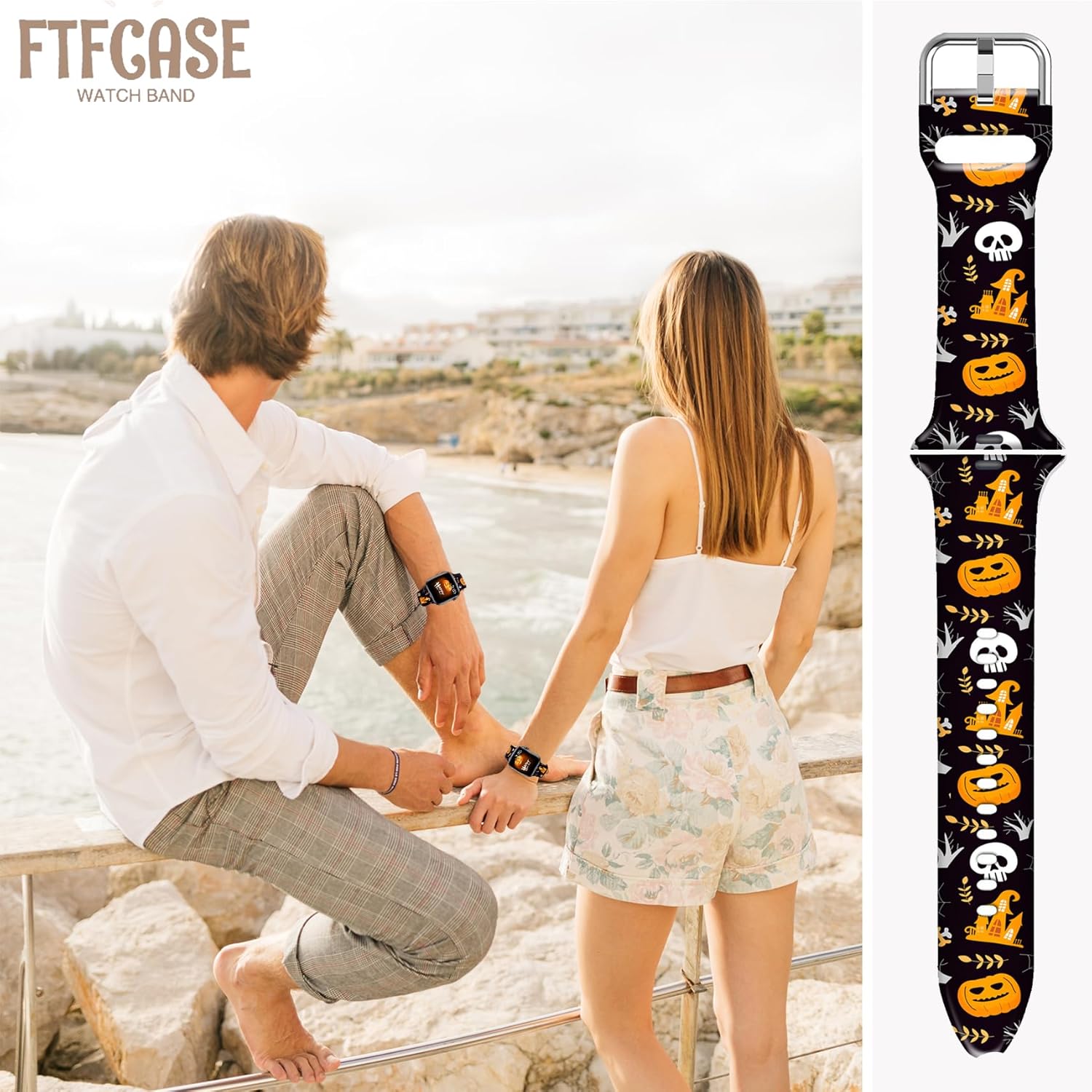 Correas florales de silicona compatibles con Apple Watch de 1.929 in 1.772 in 1.732 in 1.654 in 1.614 in 1.575 in 1.496 in, correa deportiva de