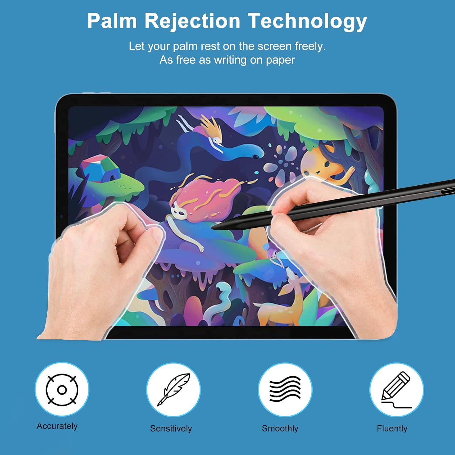 Lápiz óptico activo para Tienda Kindle Fire HD 8 Plus, punta de punta de plástico con lápiz de dibujo preciso y preciso compatible con Tienda Kindle