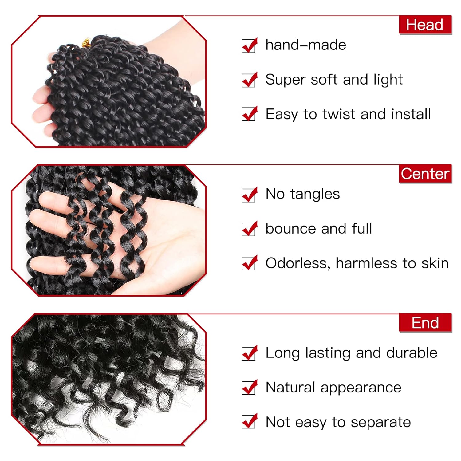 Xtrend 8 paquetes de extensiones de cabello Passion Twist de 18 pulgadas para Butterfly Locs de cabello ondulado de ganchillo para mujeres negras,