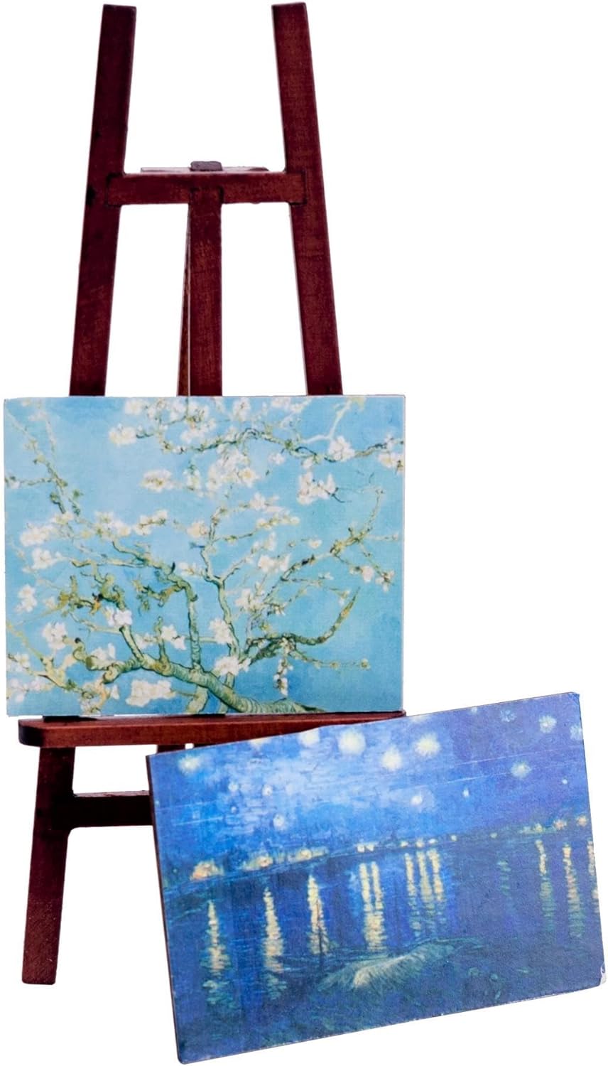 Accesorio para casa de muñecas, flores de almendra y caballete de cielo nocturno, casa de muñecas en miniatura, juguete para balcón, muebles de
