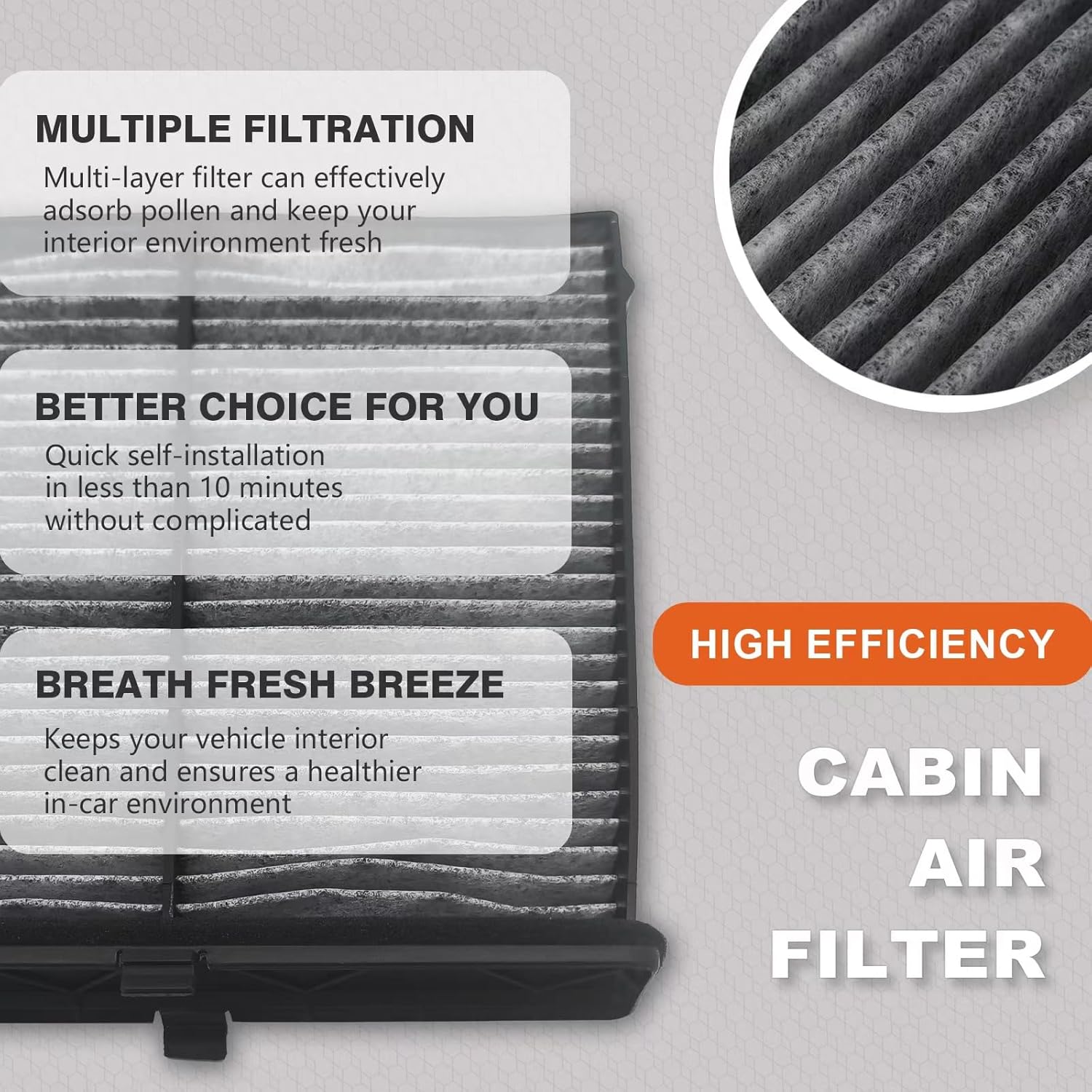 Filtro de aire de cabina JHMZD3, se adapta a Mazda 3 2019-2022, Mazda CX-30 2020-2022, Mazda CX-50 2023, reemplazar BDTS-61-J6X, BDGF-61-J6X,