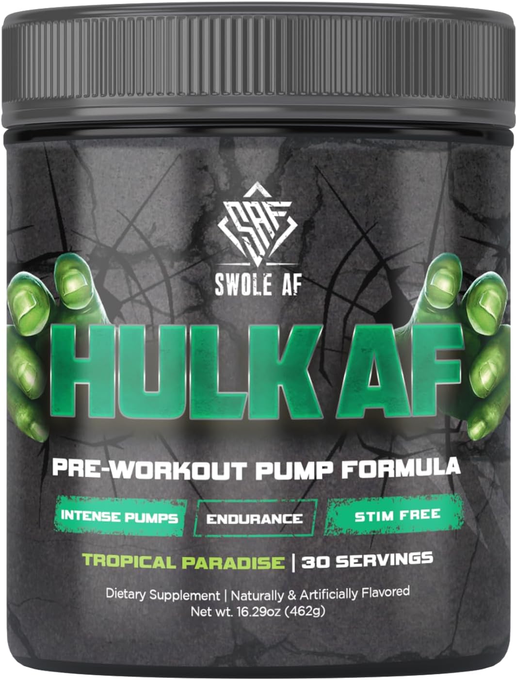 Swole AF  Hulk AF  Fórmula de bomba de preentrenamiento  No estimulante mejora la resistencia a la circulación  Suplemento dietético para salida de