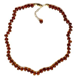 Cognac Amber Necklace for Women with 18K Gold Plated Silver Clasp – 17 inch wt 2 inch Extender- HandMade from Baroque Amber Beads (Cognac) Cognac Amber Necklace for Women with 18K Gold Plated Silver Clasp – 17 inch wt 2 inch Extender- HandMade from Baroque Amber Beads (Cognac)