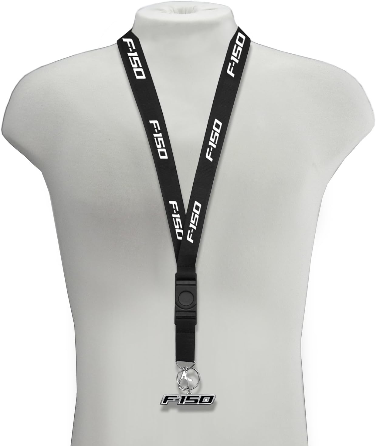 Hecho para Ford F-150 2008-2014 Correa negra con llavero de metal 3D F-150, Negro –