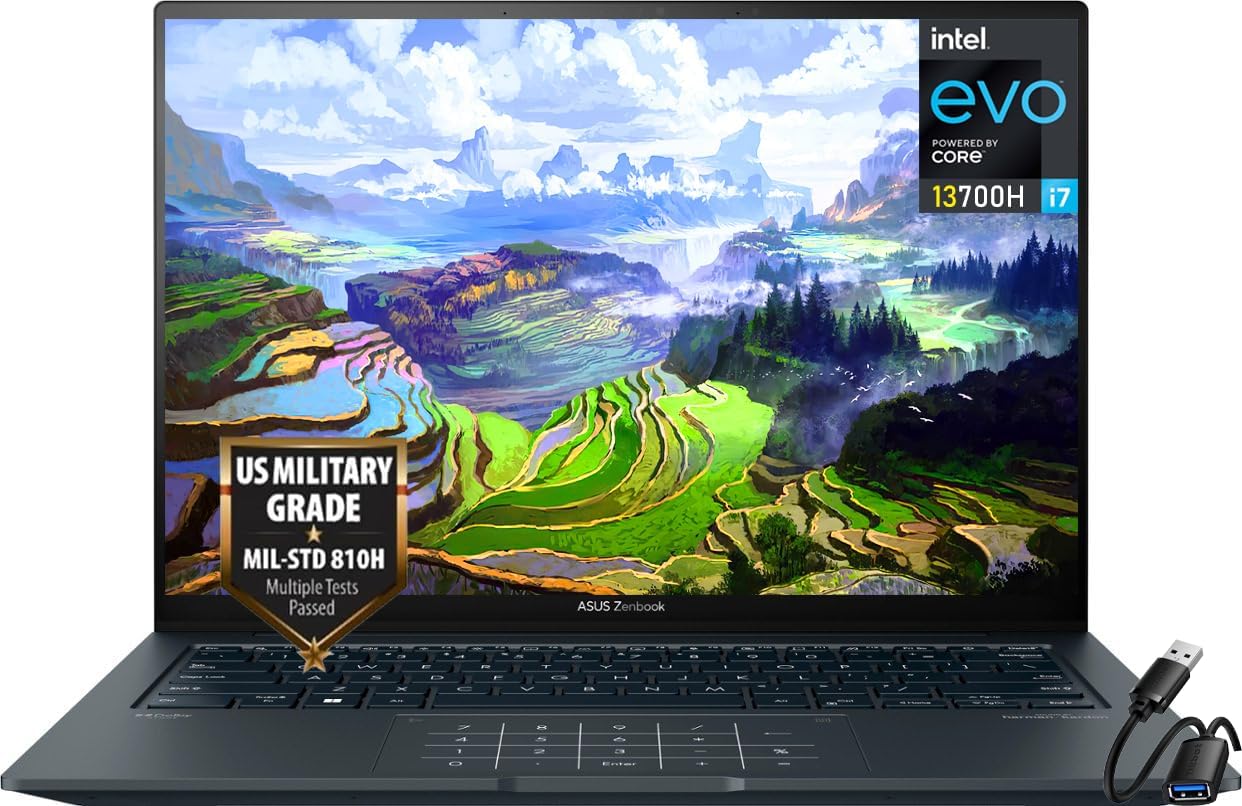 ASUS Zenbook 14.5″ 2.8K (2880 x 1800) 120Hz OLED Laptop  EVO 14-Core i7-13700H  16GB DDR5  100% DCI-P3  WiFi 6E  2X Thunderbolt 4  Widnows 11 Home
