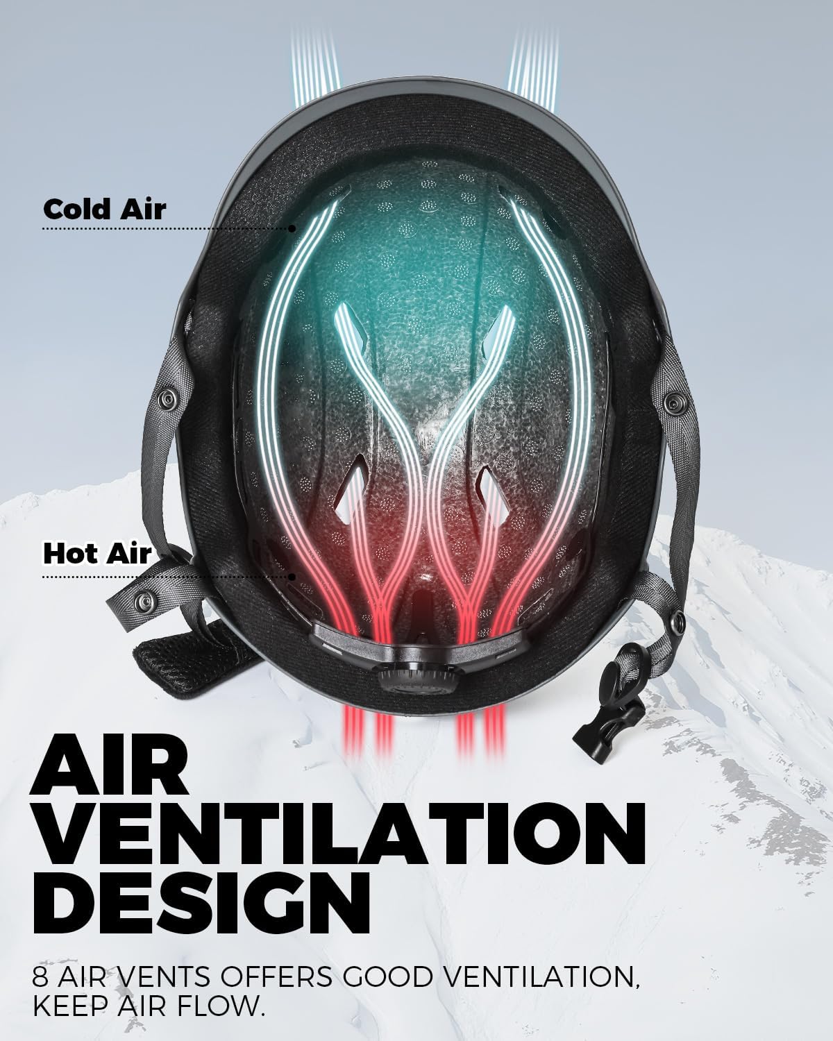 VICTGOAL Casco de esquí para adultos, hombres y mujeres, casco de snowboard con orejeras, carcasa de ABS y casco de nieve de espuma EPS ML tamaño