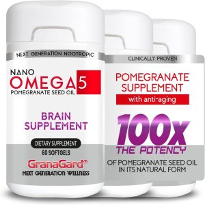 Suplementos cerebrales clínicamente probados (suministro de 3 meses) con antienvejecimiento, píldoras de memoria, suplemento de granada Omega 5, 3 Suplementos cerebrales clínicamente probados (suministro de 3 meses) con antienvejecimiento, píldoras de memoria, suplemento de granada Omega 5, 3