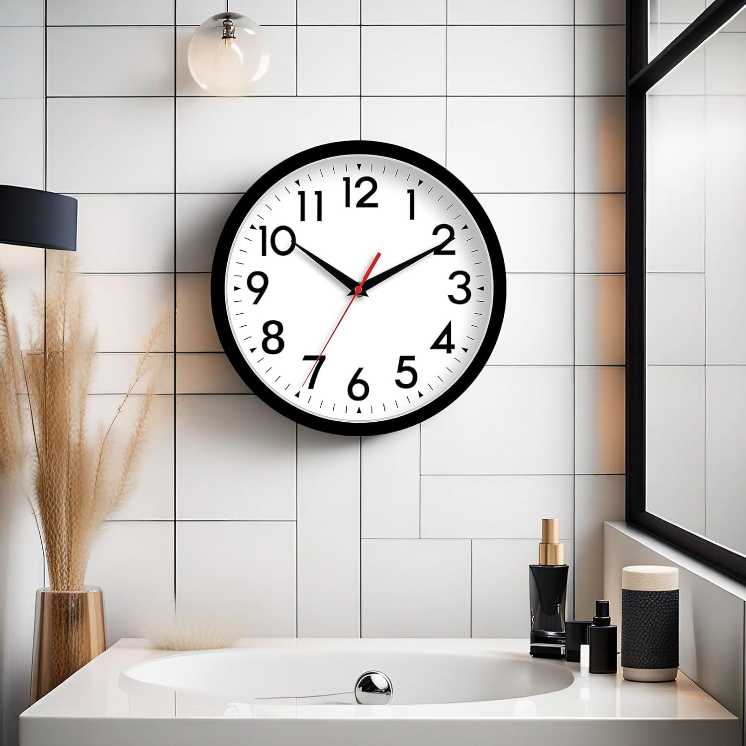 DAXSMY Reloj de pared, reloj analógico de 8 pulgadas, silencioso sin tictac, funciona con pilas, decorativo para cocina, oficina, dormitorio, baño