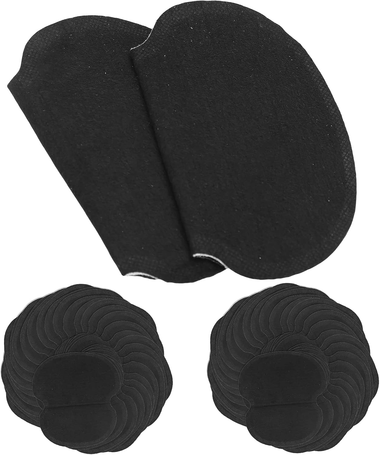 60 almohadillas negras para sudar axilas, almohadillas portátiles que absorben el sudor, cómodas e insípidas, invisibles, sudorosas y pegajosas