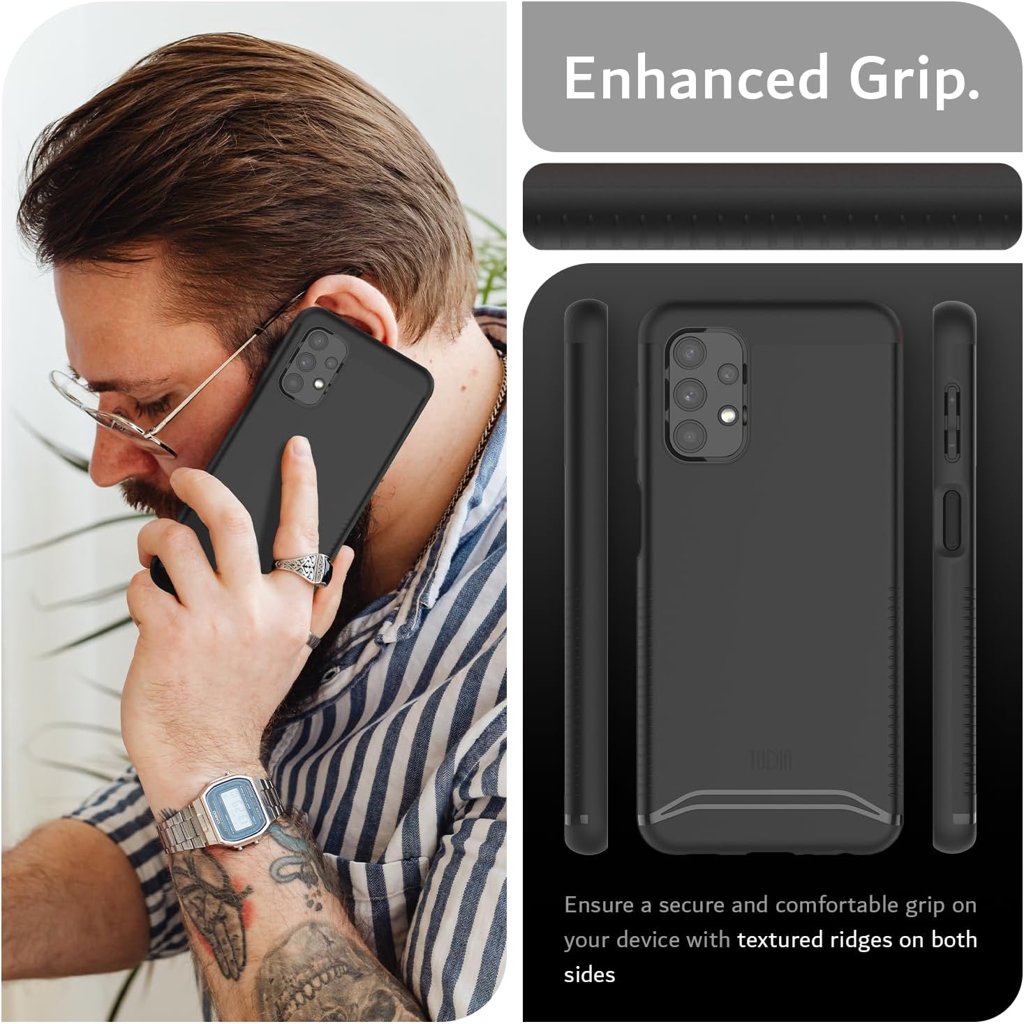 TUDIA DualShield – Funda diseñada para Samsung Galaxy A13 4G, fusión a prueba de golpes, grado militar, delgada, de doble capa, protección