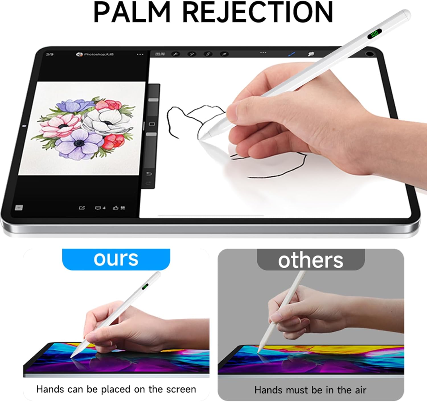 Lápiz óptico para Apple iPad Pencil10 9 generación, iPad Pencil para iPad Active Pencil compatible con Apple iPad Pro 11 y 12.9 pulgadas, iPad 876