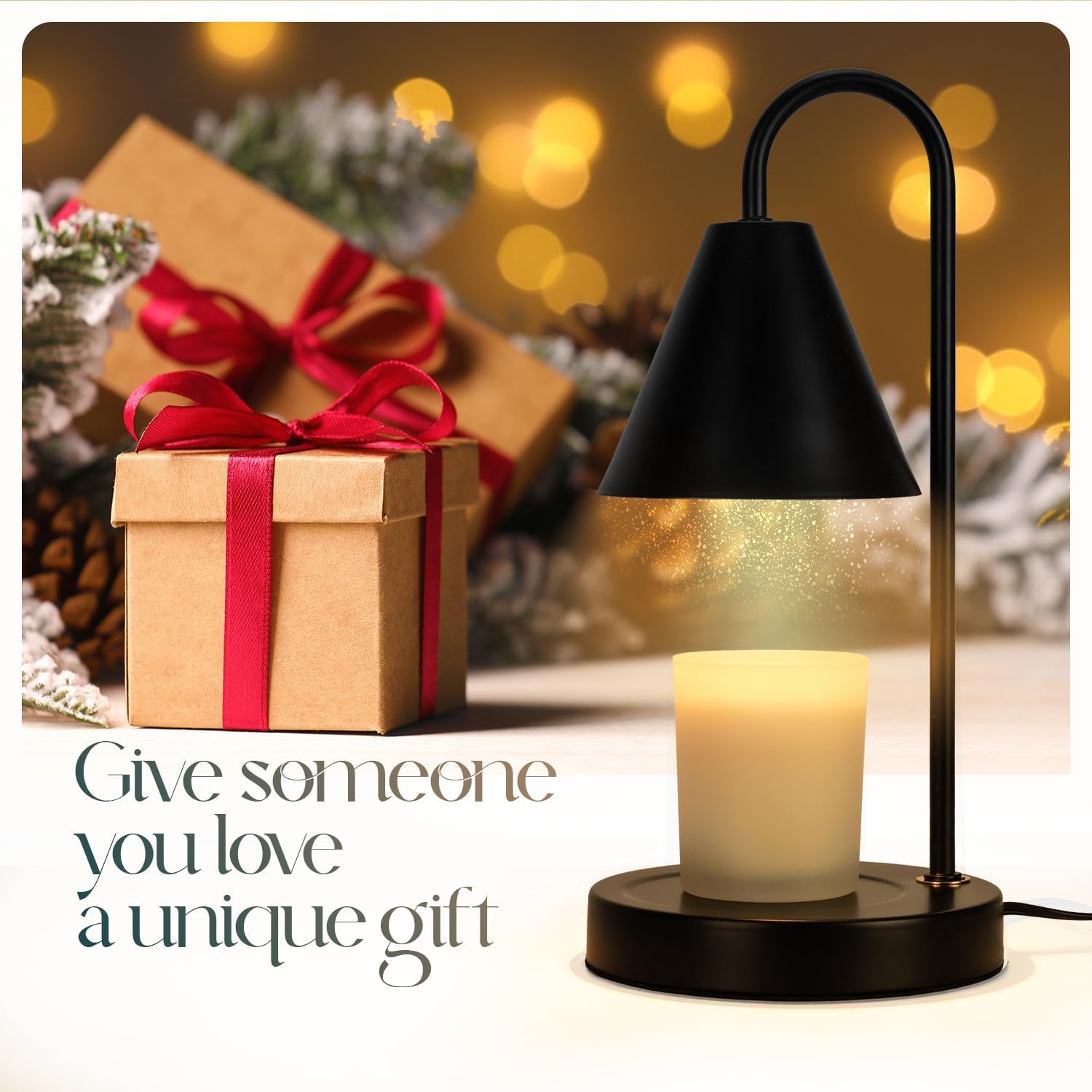 Aimoptg Lámpara calentadora de velas, calentador eléctrico de velas con luz regulable, derretidor de cera perfumada, sin humo, compatible con varios