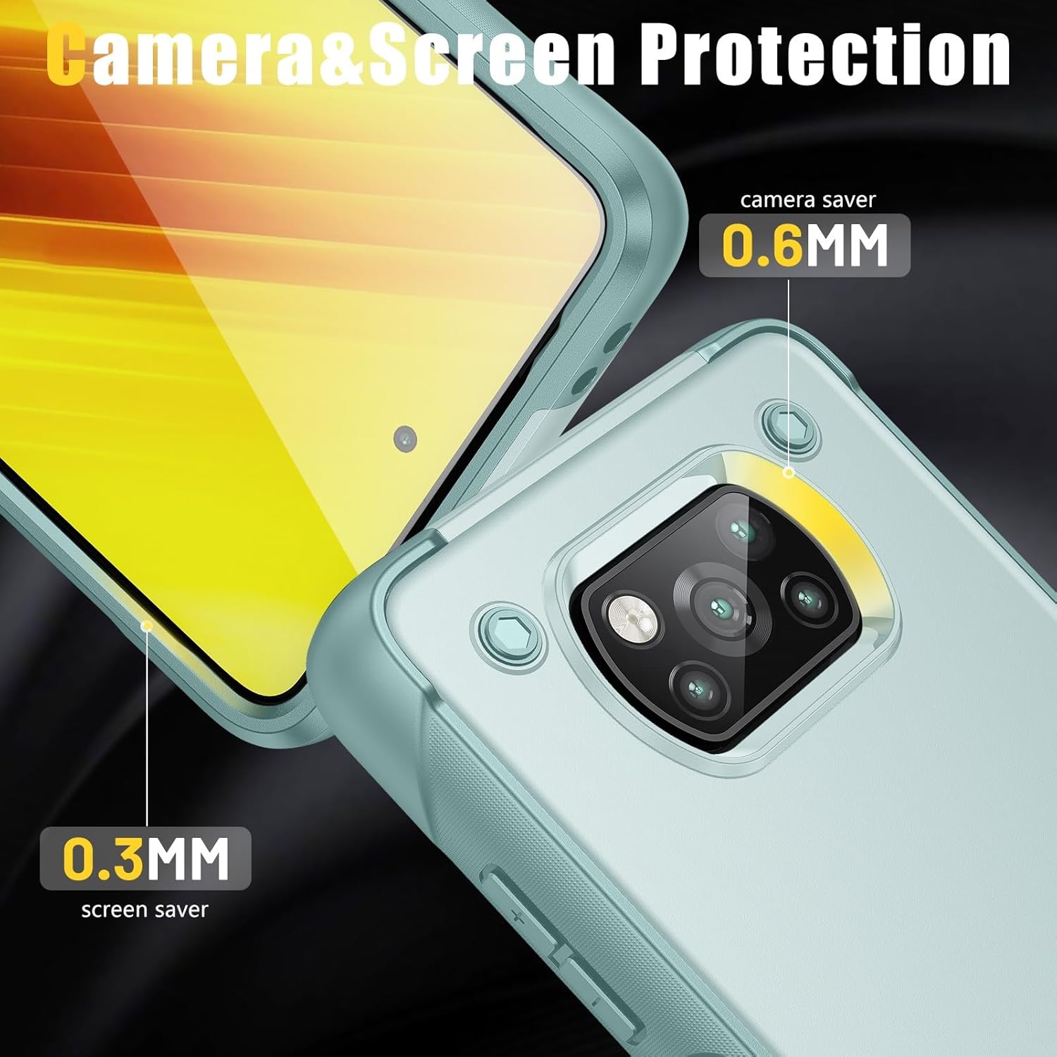Funda protectora militar compatible con Xiaomi Poco X3 NFCPoco X3Poco X3 Pro con soporte, funda resistente de protección de cuerpo completo a prueba