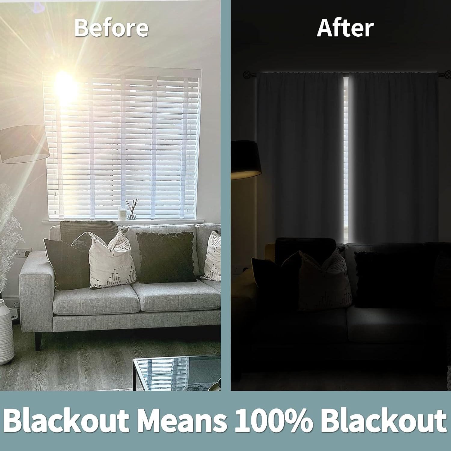 BGment – 2cortinas 100% opacas, con aislamiento térmico, forro negro, de doble capa, oscurecedoras, reductoras de ruido y con bolsillo para