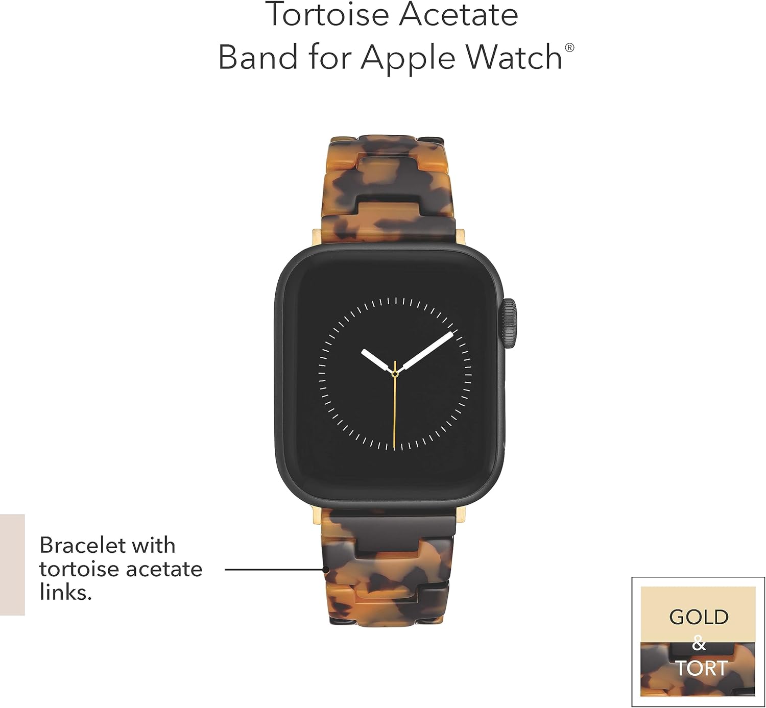 Anne Klein Correa de acetato para mujer para Apple Watch segura, ajustable, repuesto de correa de Apple Watch, se adapta a la mayoría de las muñecas