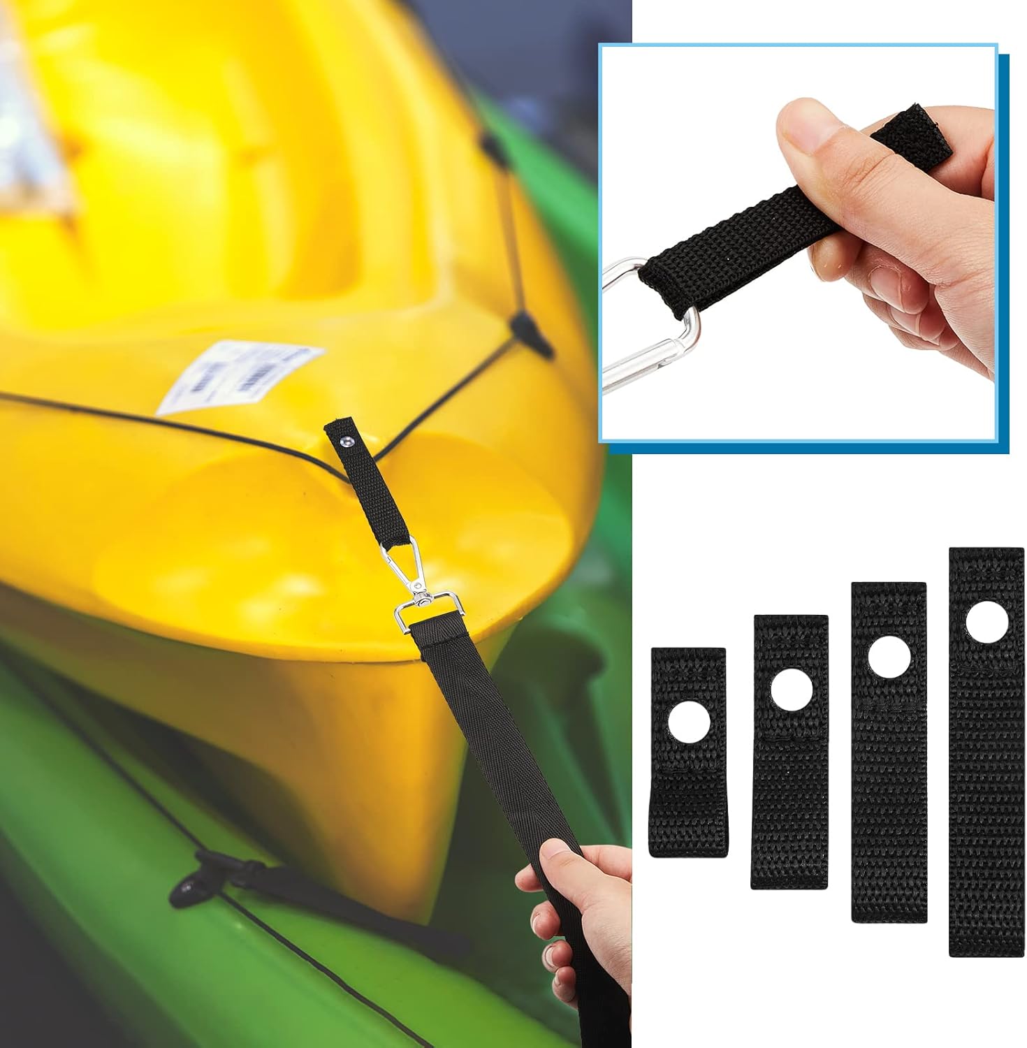 24 correas de amarre para kayak, correas de nailon rápidas y seguras, correas de amarre para el capó, correa de anclaje para kayak, 1.8, 2.3, 2.8,