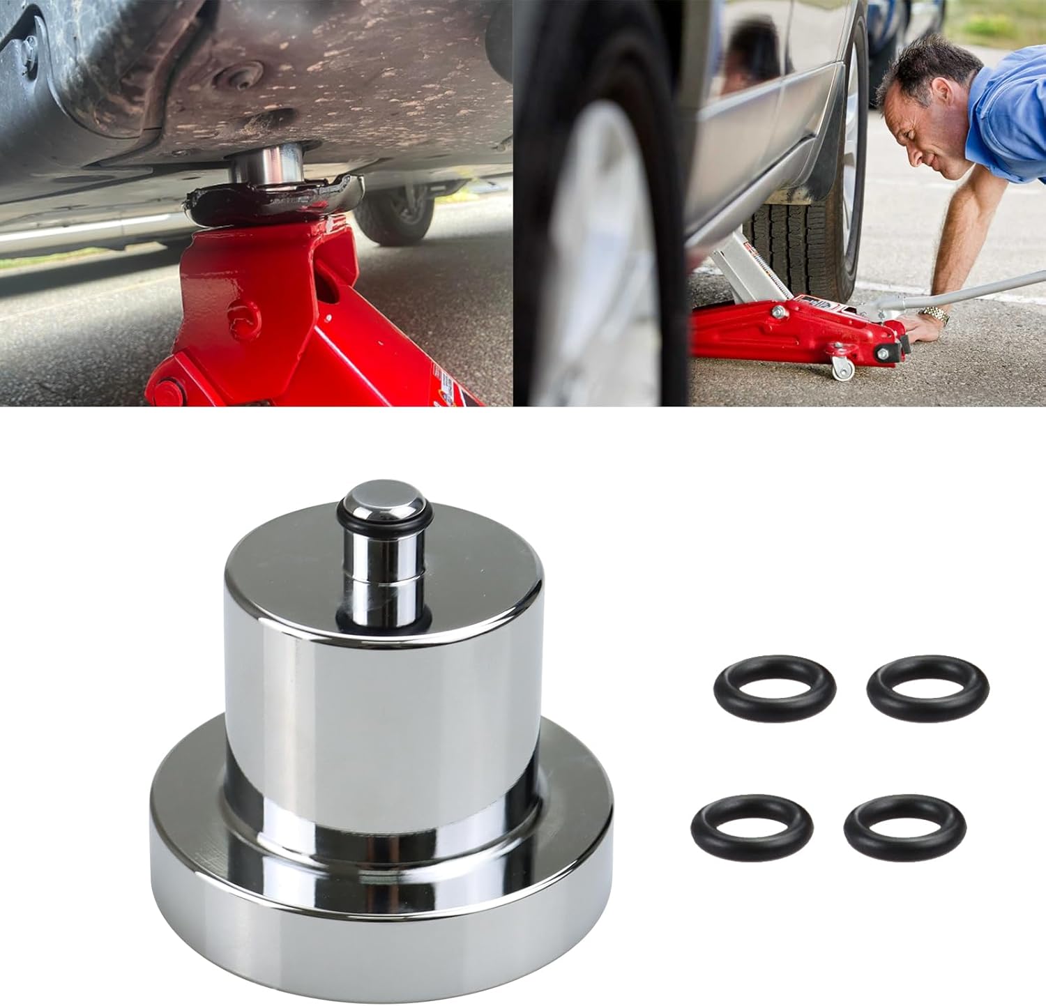 Almohadilla de elevación de aluminio compatible con Rivian R1T R1S, adaptadores Jack Pucks protege la batería y el chasis (1 unidad)